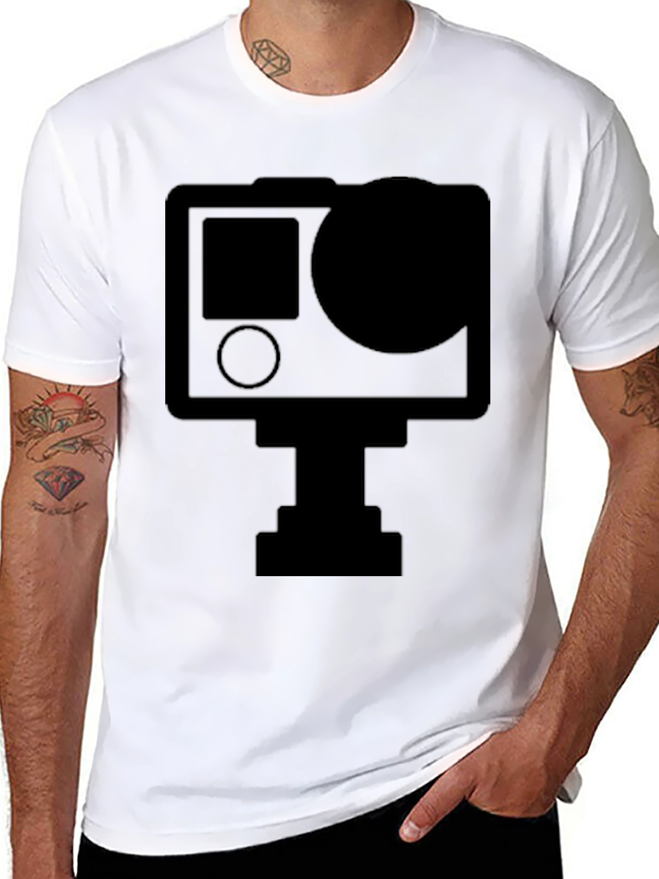 Black Camera Graphic T-Shirt - Black view 8