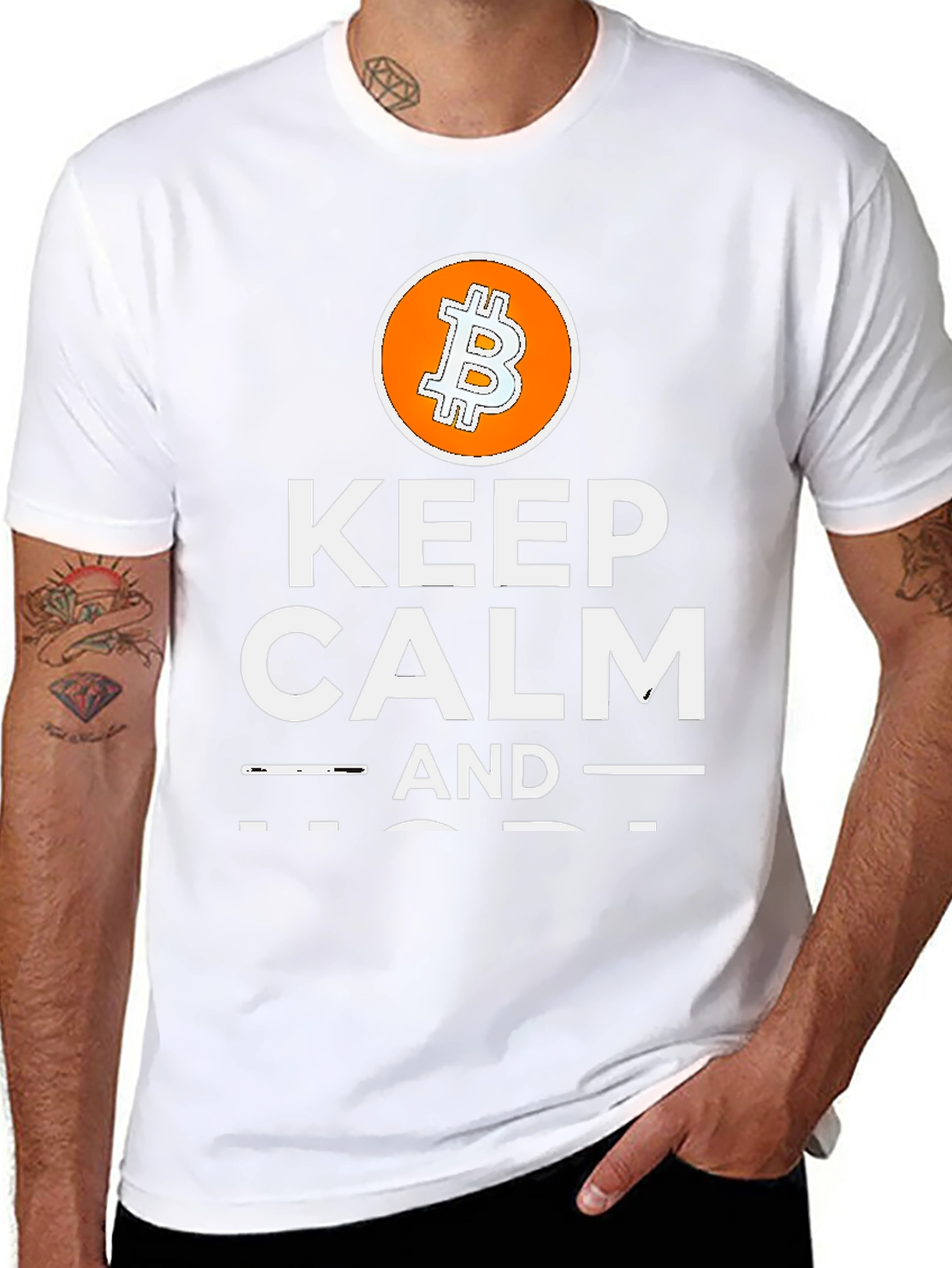 Black Keep Calm and Bitcoin T-Shirt view 8