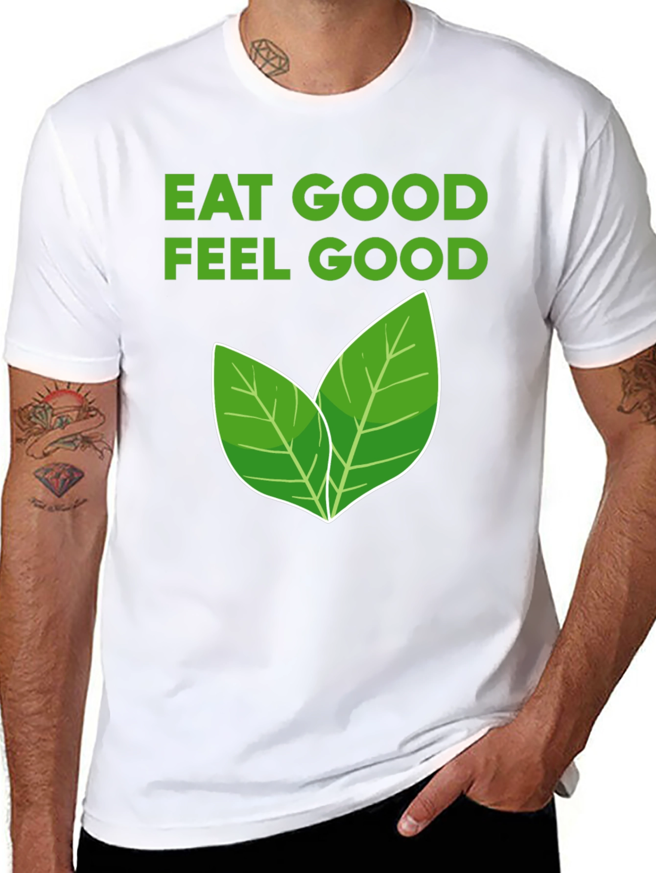 Black Eat Good Feel Good Vegan Graphic Tee view 8