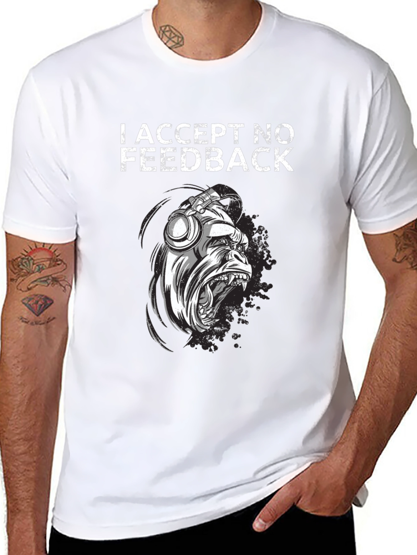 Black I Accept No Feedback Graphic Tee view 8