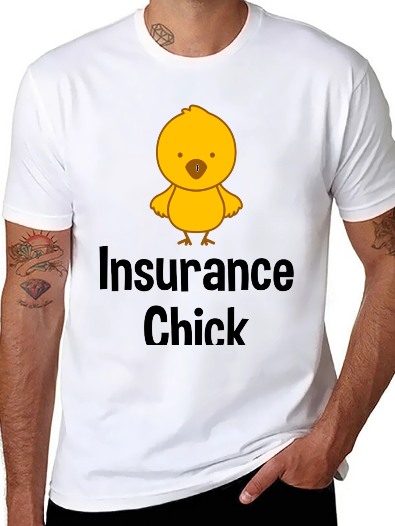 Black Insurance Chick T-Shirt - Funny & Unique Design view 8