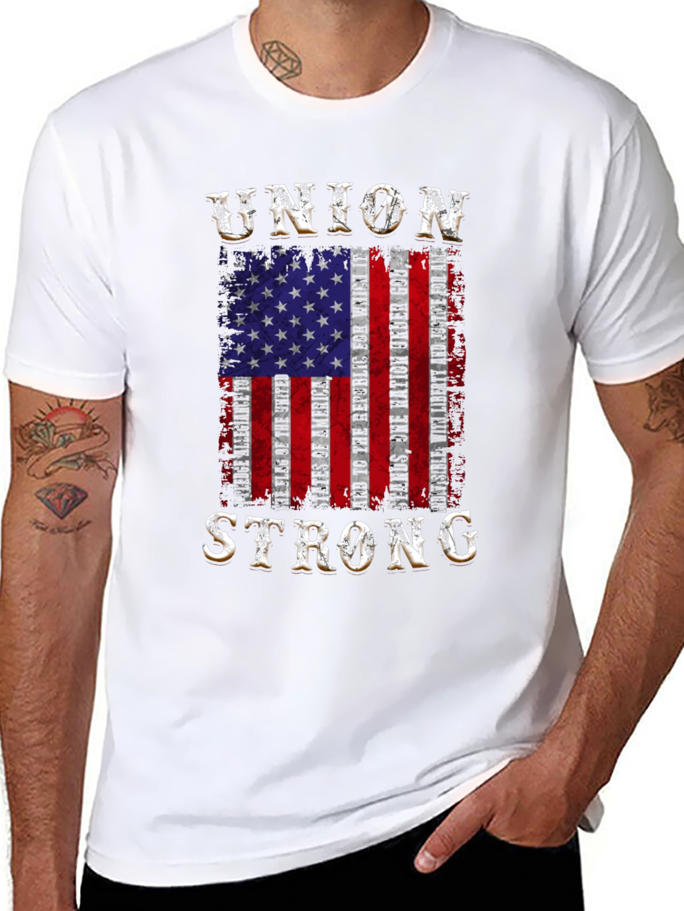 Black Union Strong Patriotic T-Shirt view 8