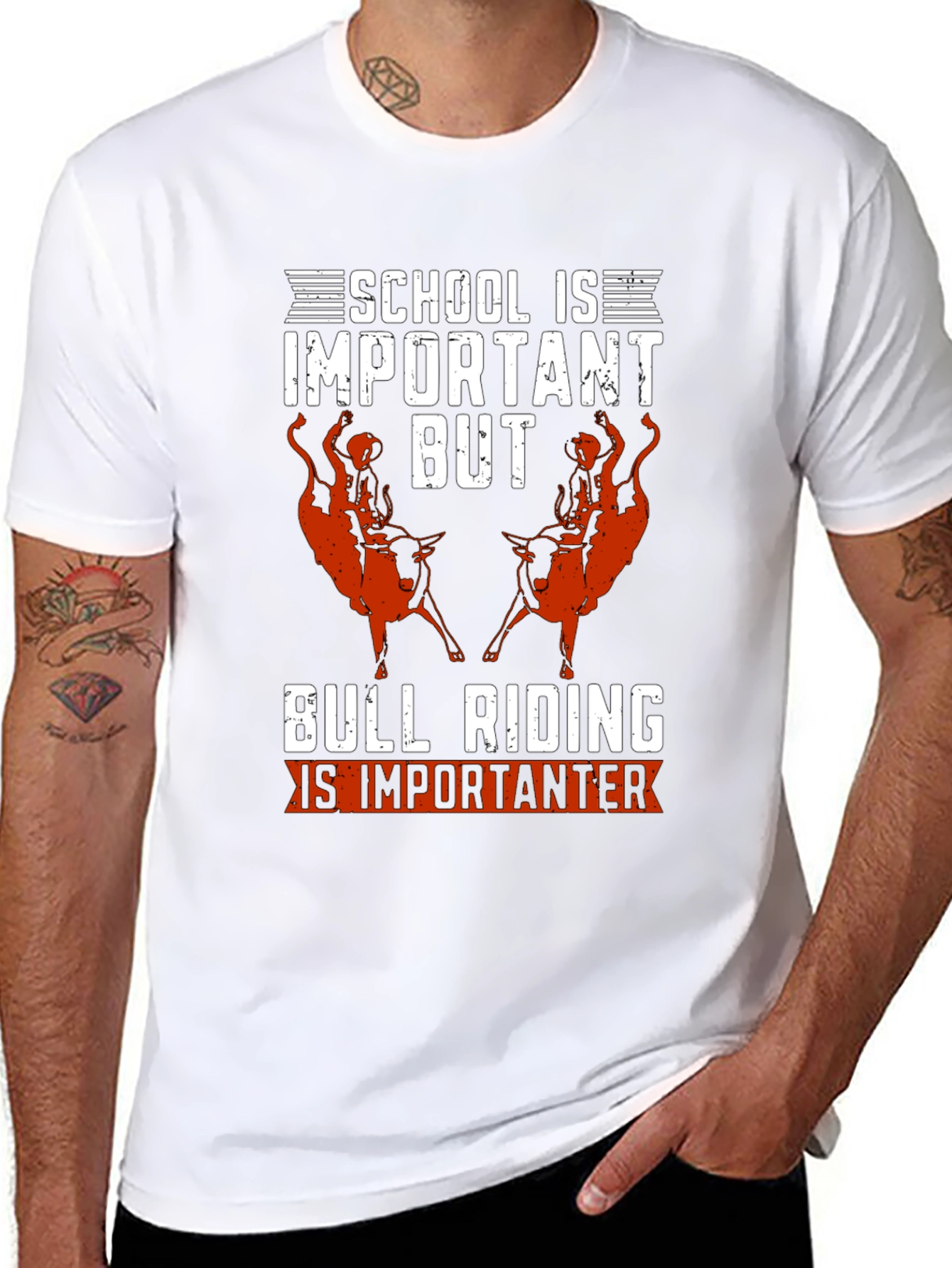 Black Bull Riding is Importanter T-Shirt view 8