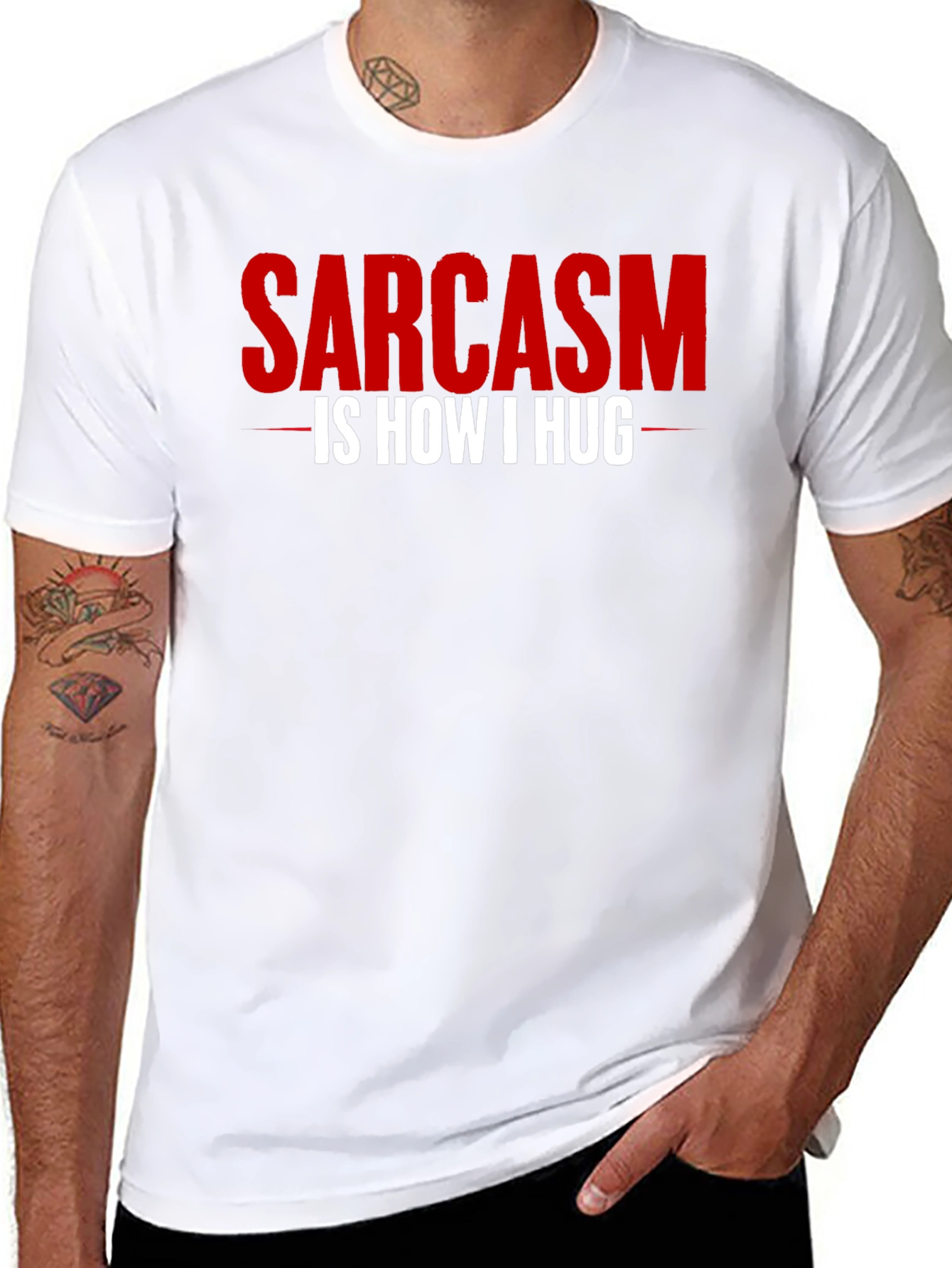 Black Sarcasm Is How I Hug T-Shirt - Funny Graphic Tee view 8
