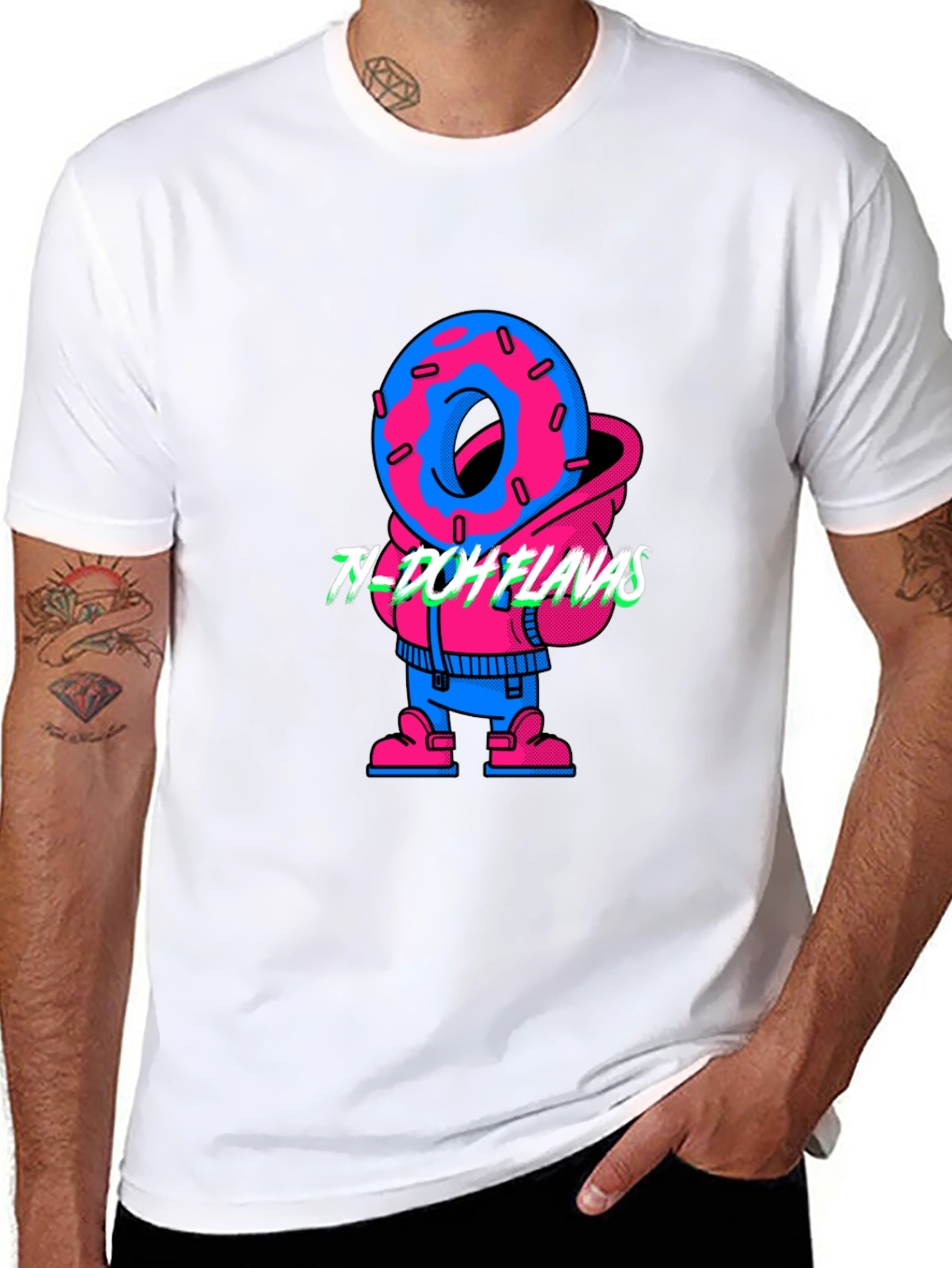 Black Ty-Doh Flavas Graphic Tee - Cool Donut Design! view 8