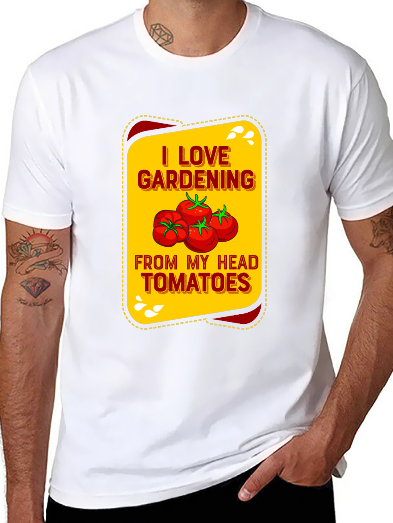 Black I Love Gardening Tomatoes Graphic Tee view 8