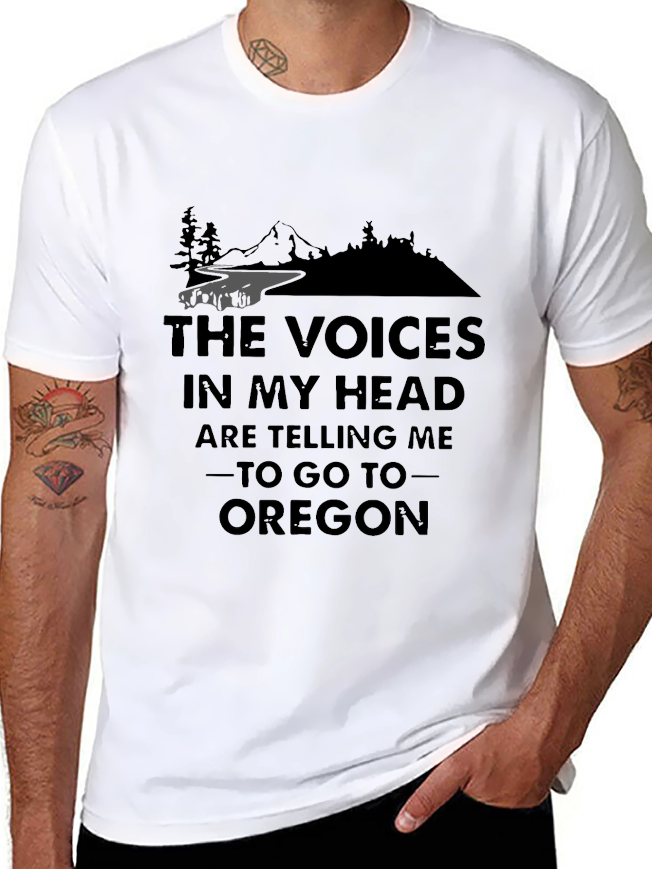 Black Oregon Calling T-Shirt, Funny Travel Tee view 8