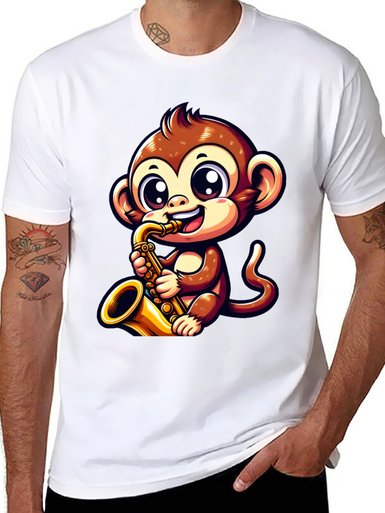 Black Monkey Saxophone T-Shirt view 8