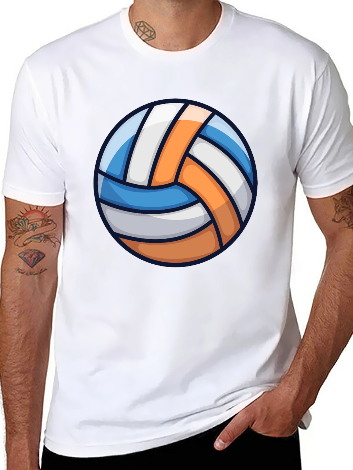 Black Volleyball Graphic Tee - Sporty Casual T-Shirt view 8