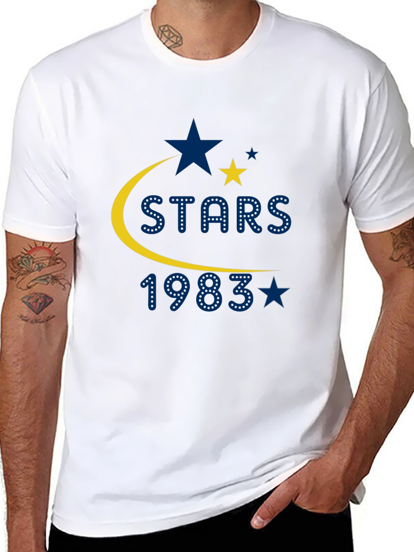 Black Stars 1983 Black T-Shirt view 8