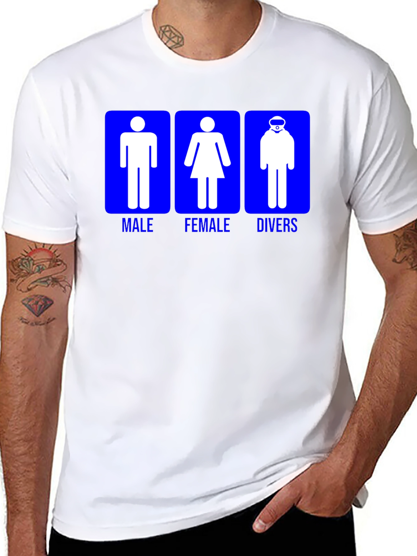 Black Diver Gender T-Shirt - Male, Female, Divers Funny Scuba Tee view 8