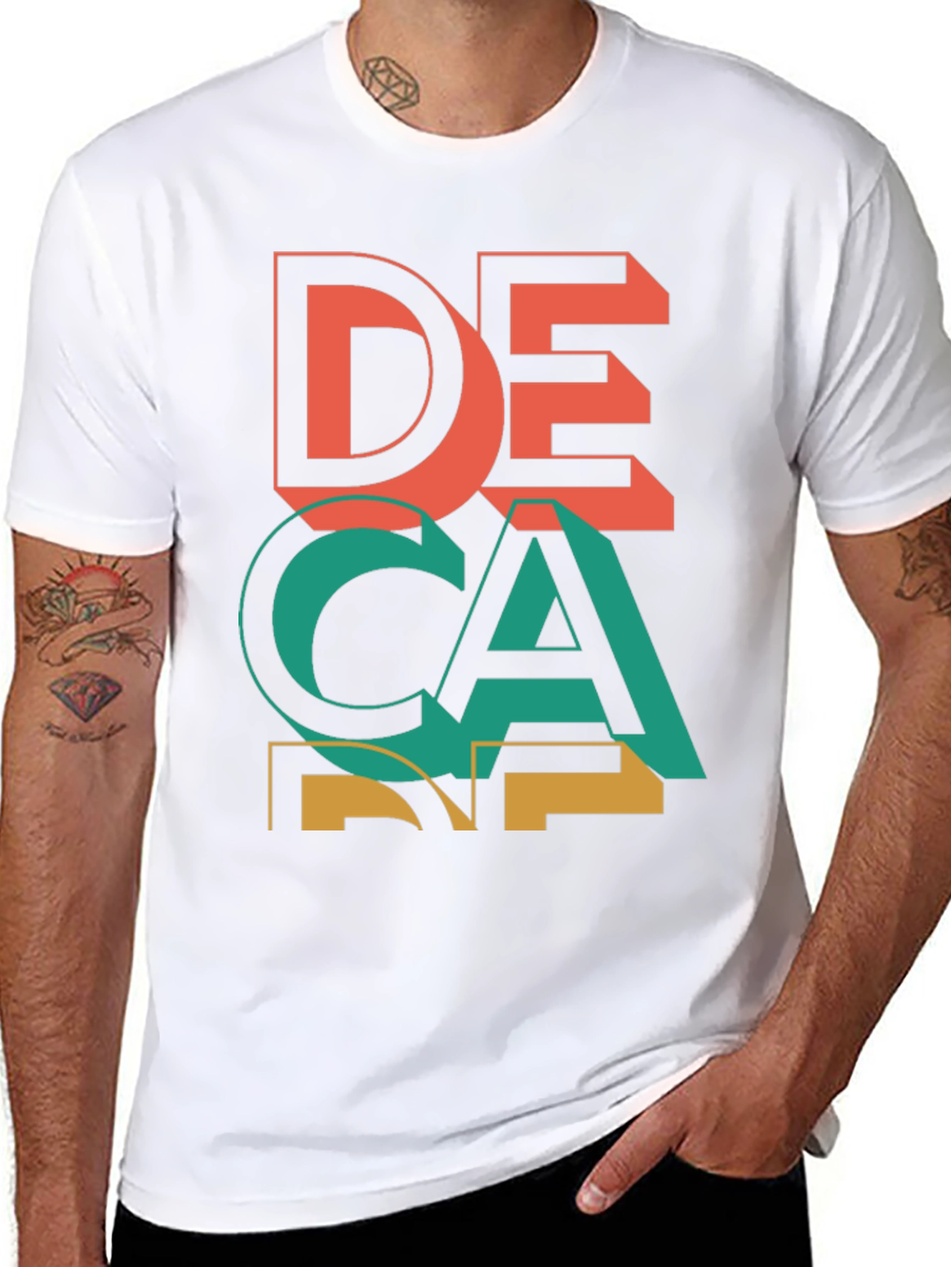 Black Decane Graphic Tee - Cool Retro Design view 8