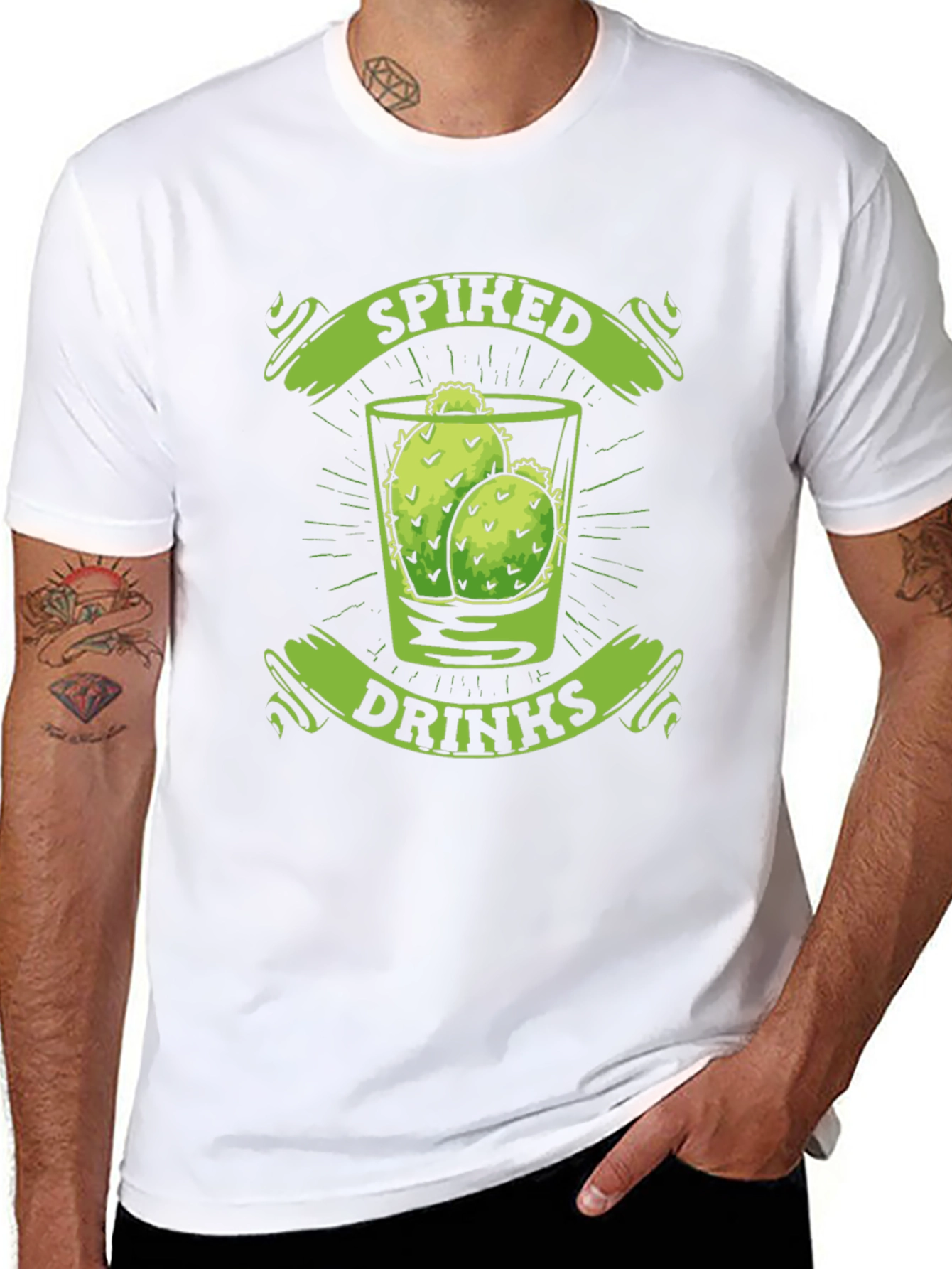 Black Spiked Drinks Cactus T-Shirt view 8