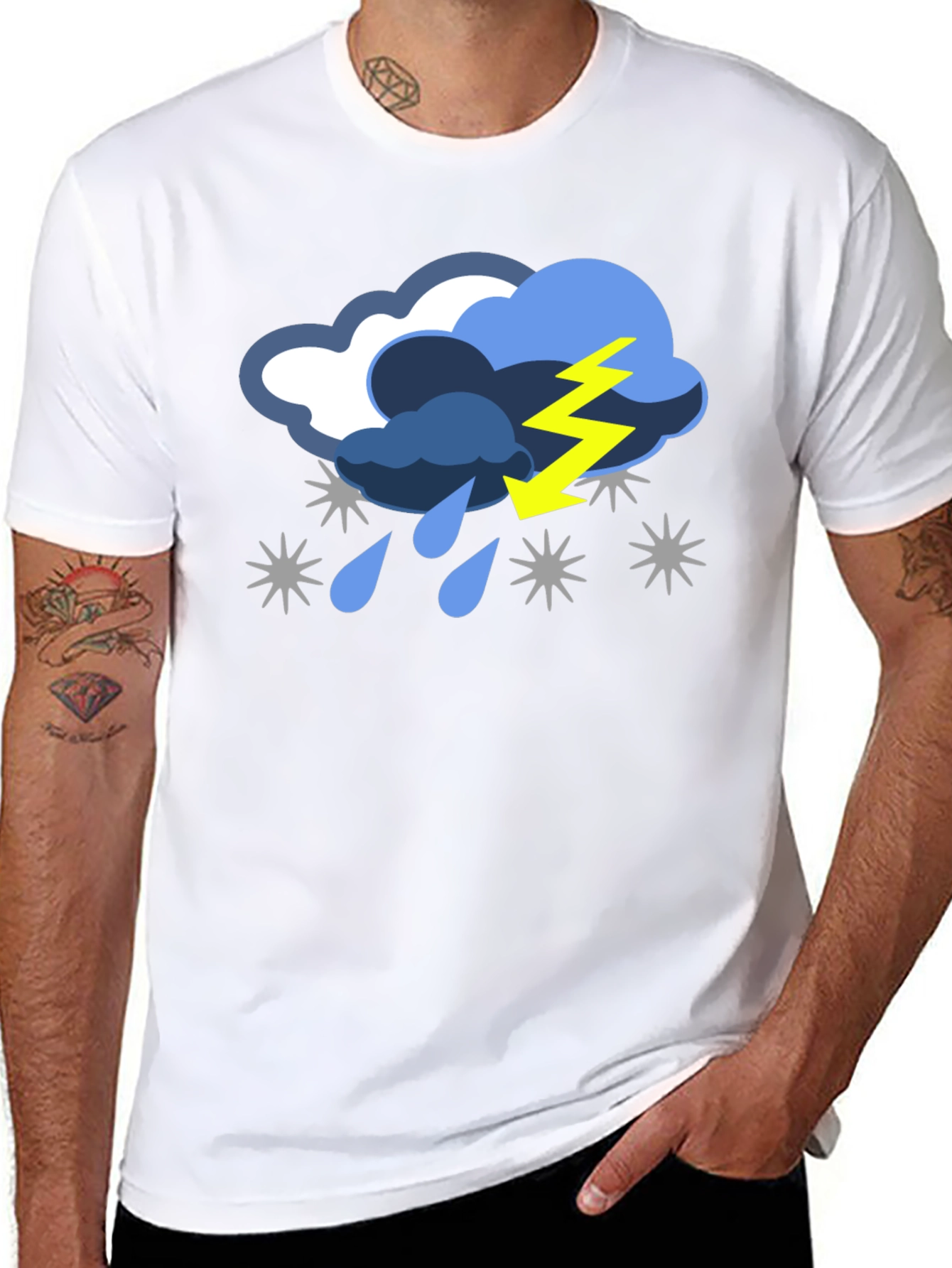Black Stormy Weather Graphic T-Shirt view 8