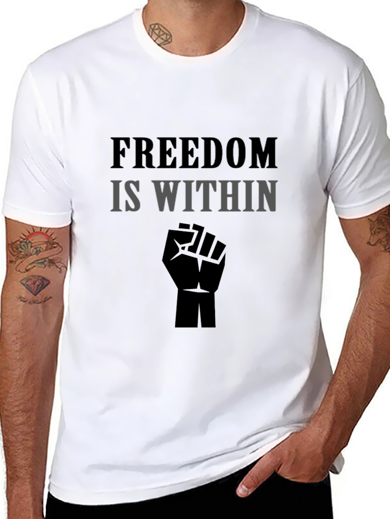 Black Freedom Within Black T-Shirt view 8
