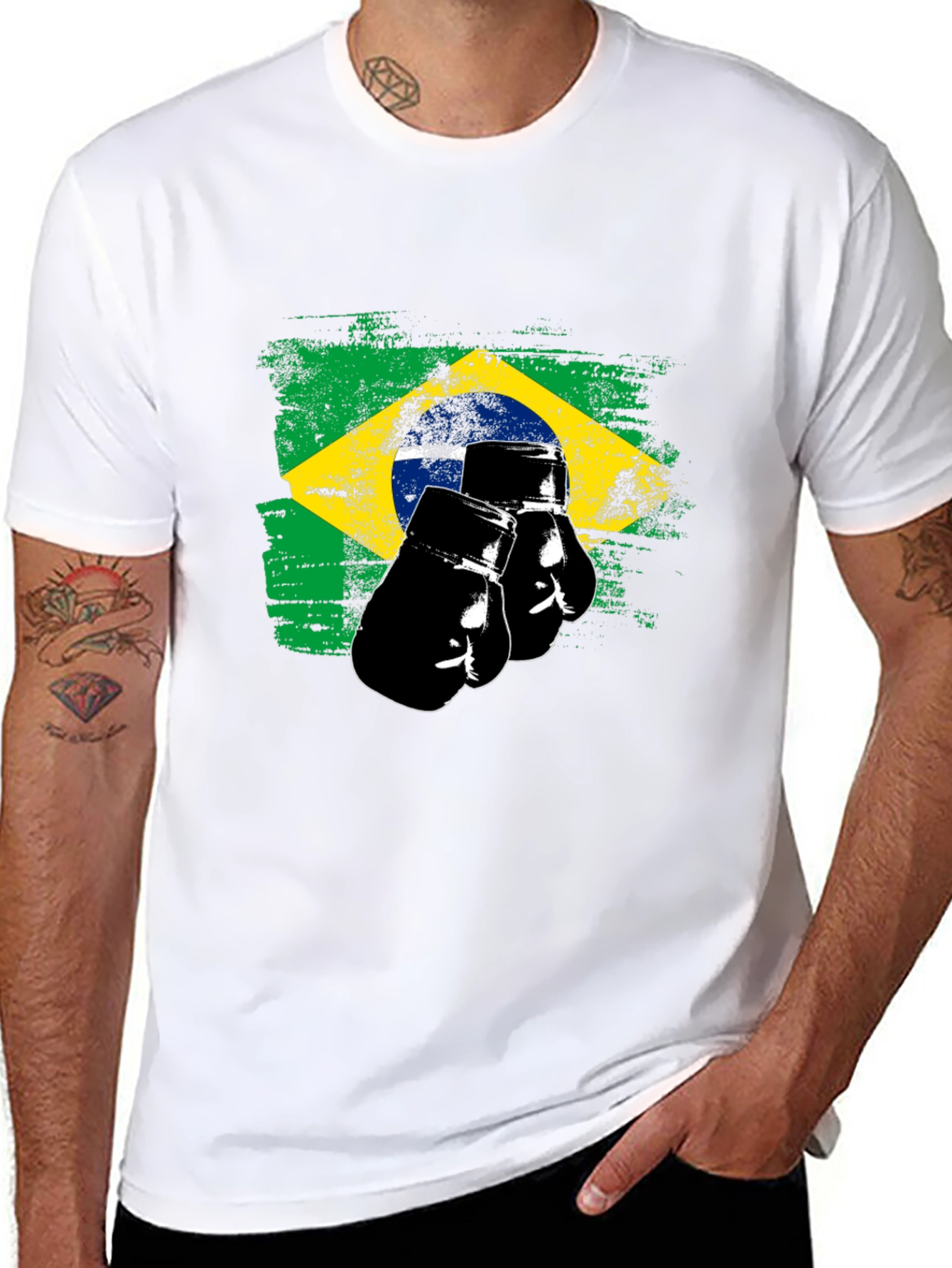 Black Brazil Boxing T-Shirt view 8