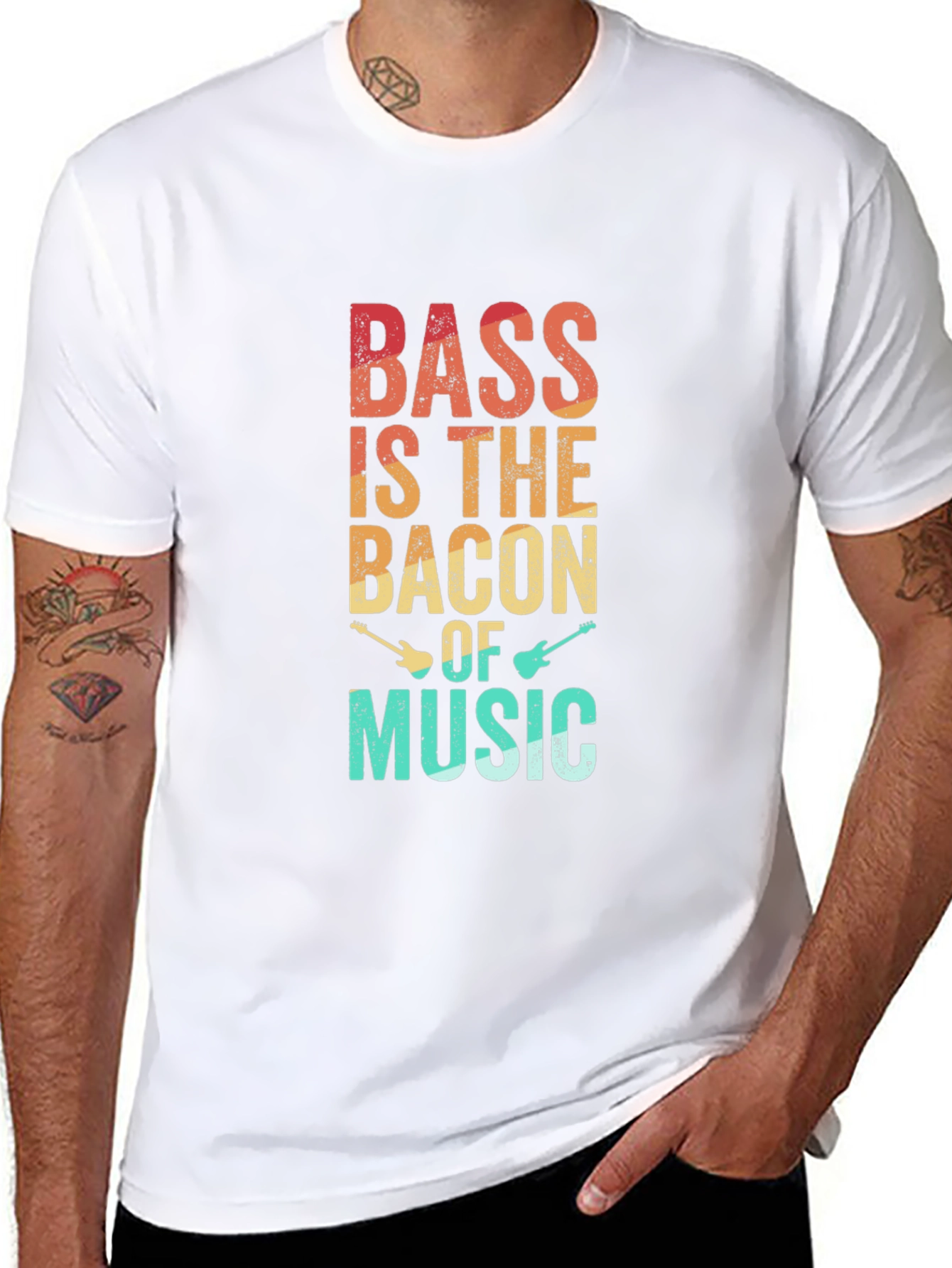 Black Bass is the Bacon of Music T-Shirt view 8