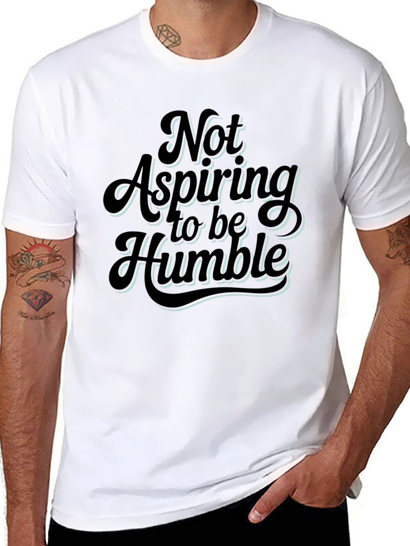 Black Not Aspiring To Be Humble Graphic T-Shirt view 8