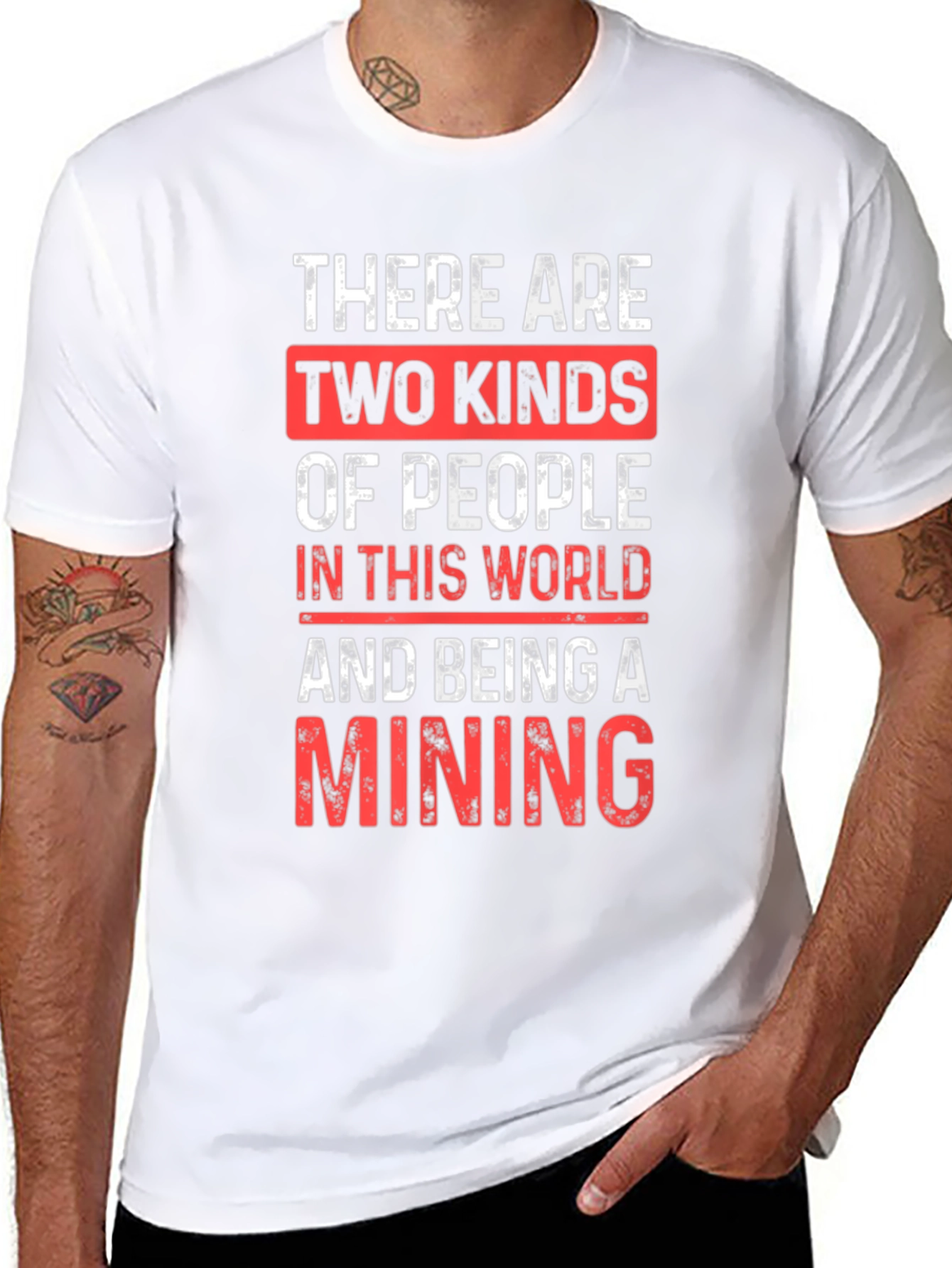 Black Funny Mining T-Shirt - Two Kinds of People view 8
