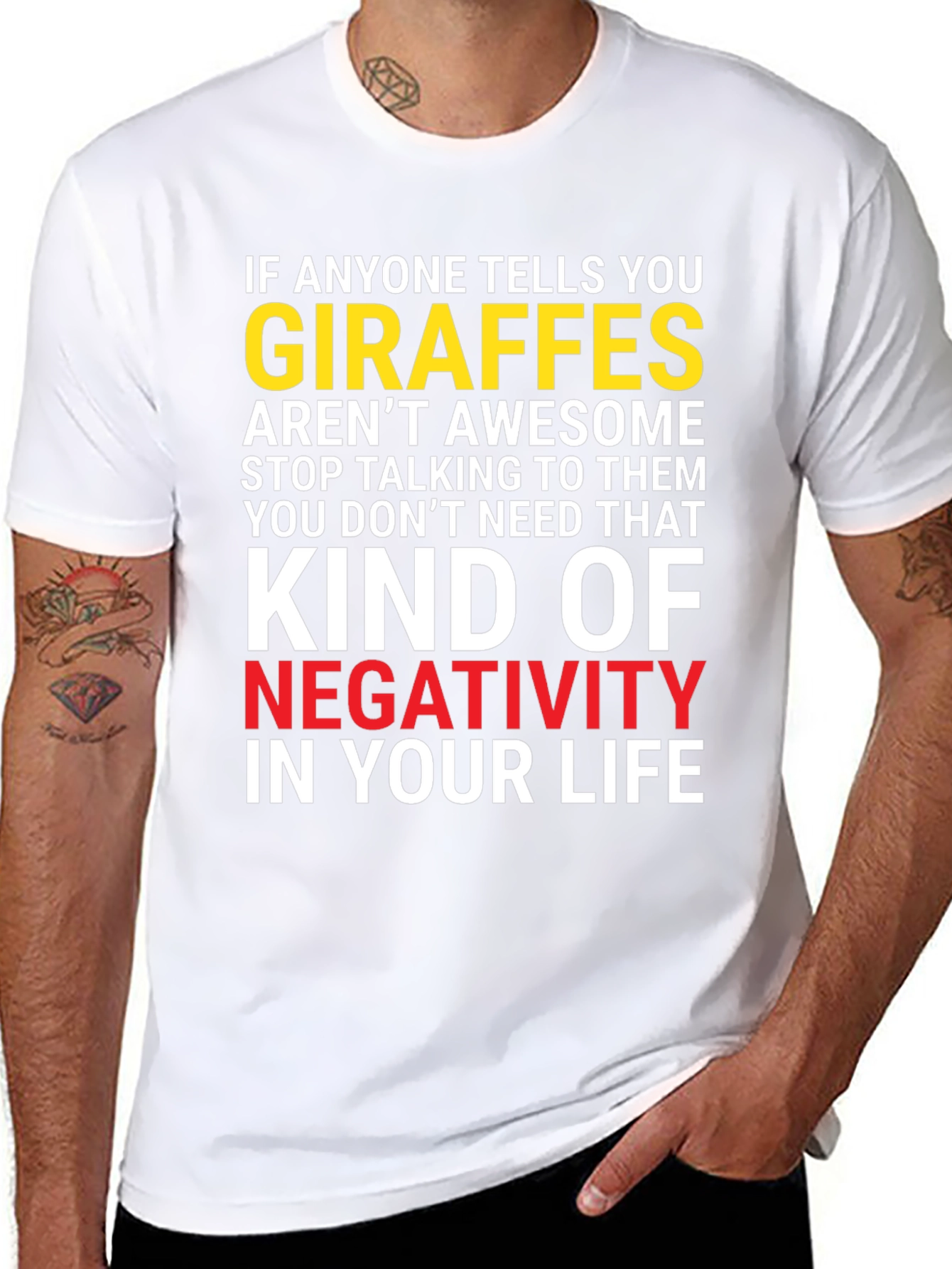 Black Giraffe Lover Graphic T-Shirt - Anti-Negativity Tee view 8