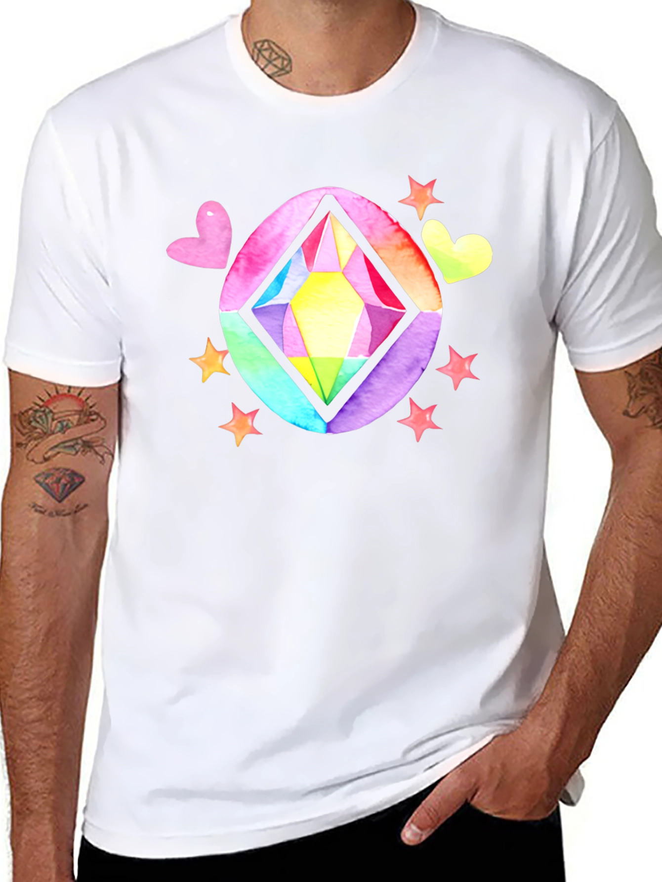 Black Rainbow Gem T-Shirt view 8