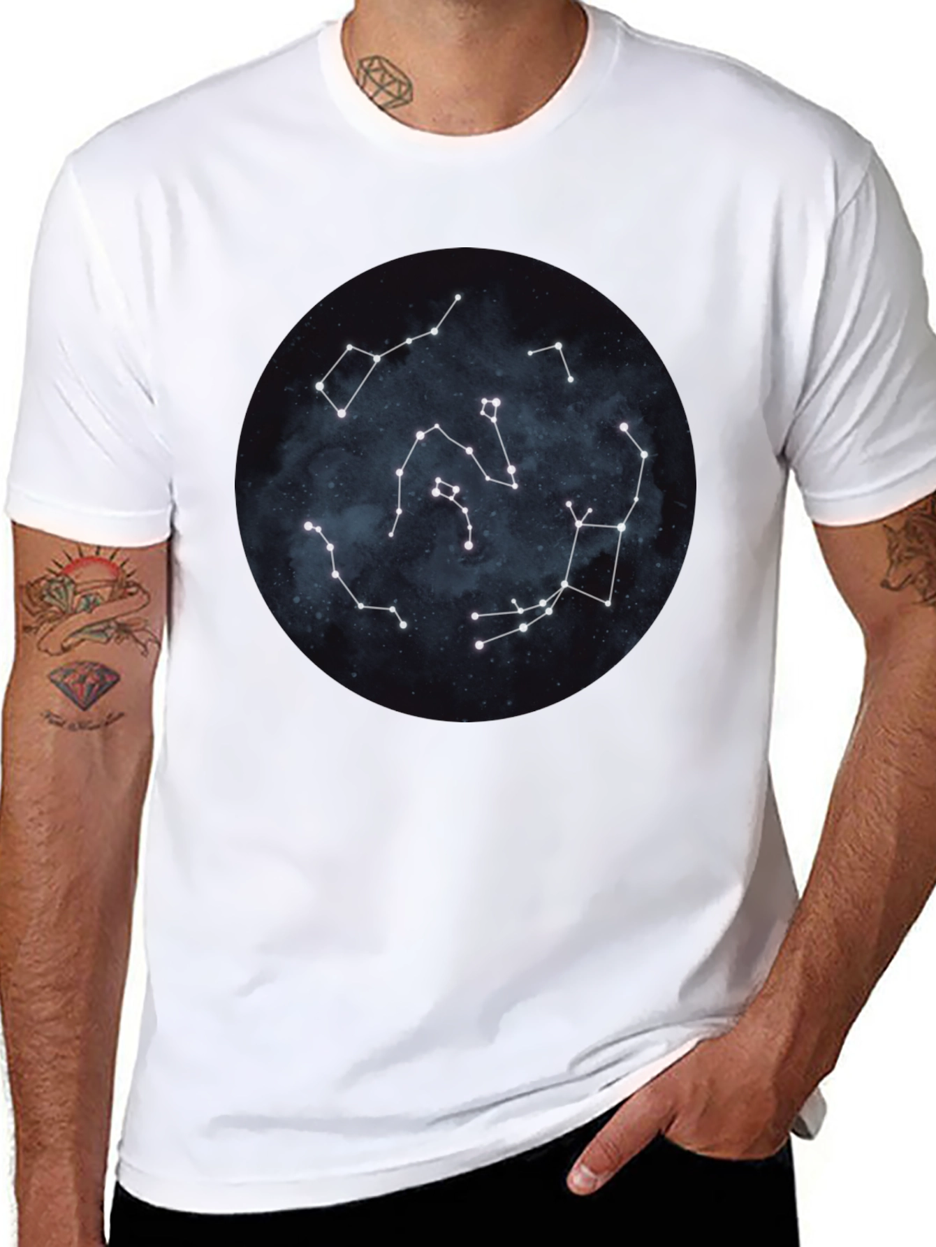 Black Constellation T-Shirt - Starry Night Design view 8