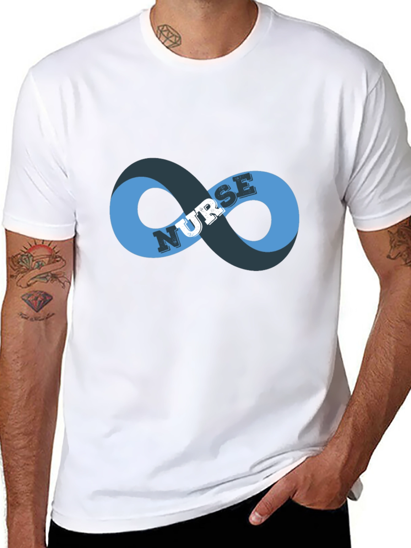 Black Nurse Infinity Symbol Graphic Tee - Black view 8