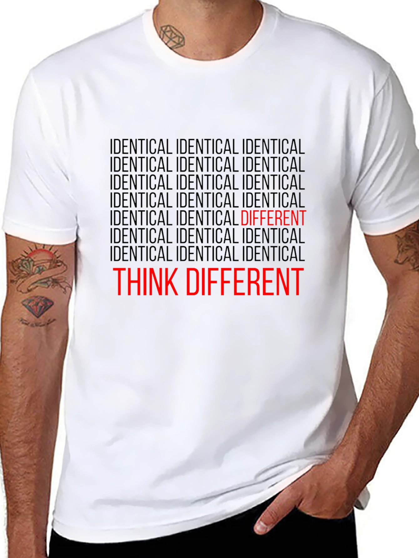 Black Think Different Graphic Tee view 8
