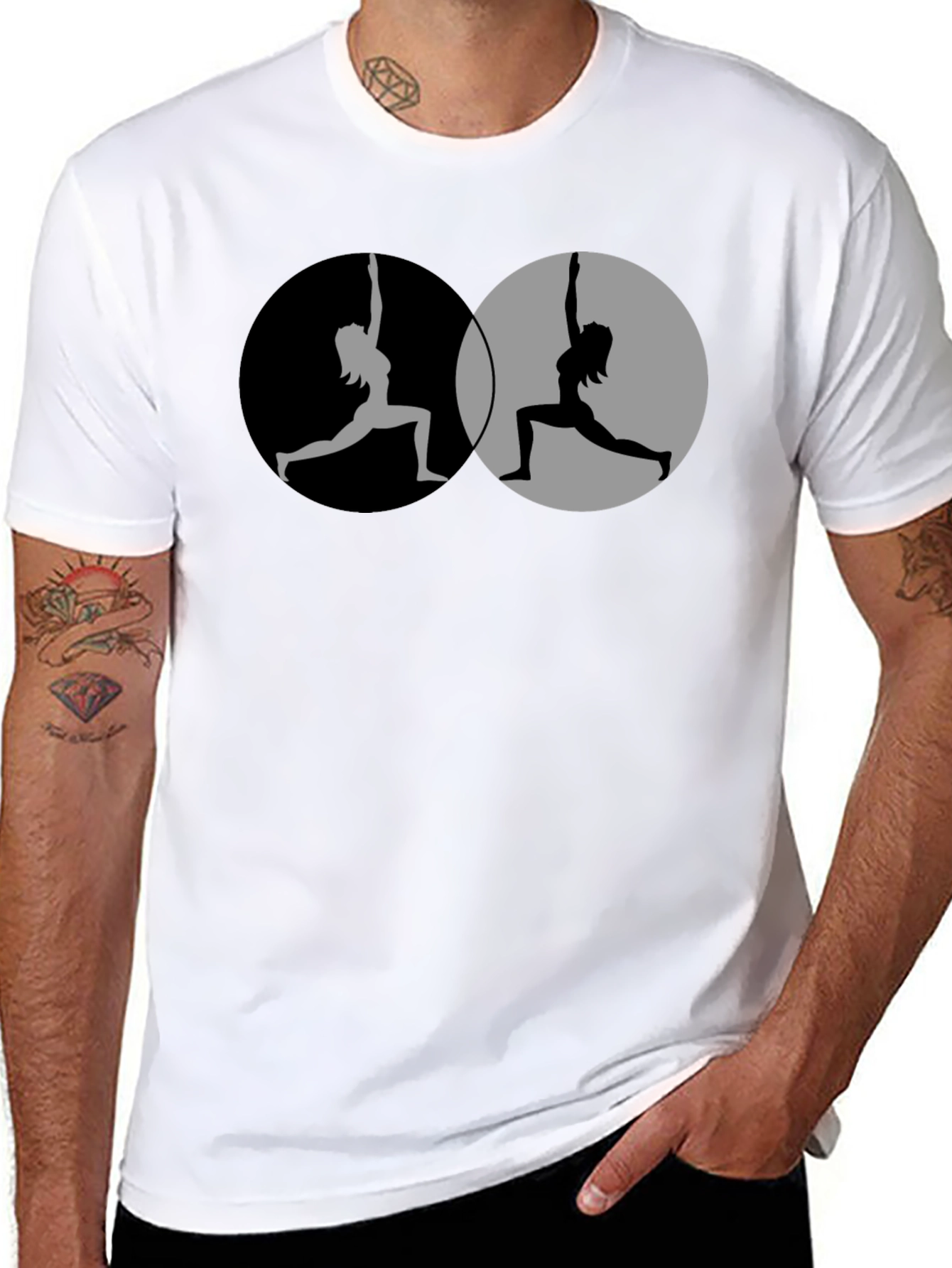 Black Yin Yang Yoga T-Shirt - Balance & Style view 8