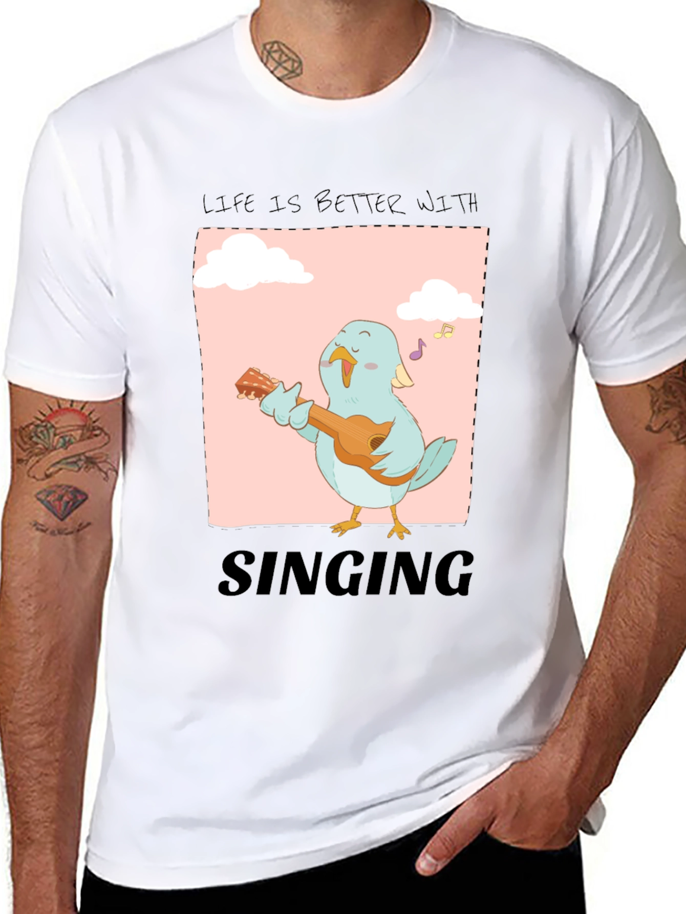 Black Life is Better with Singing Bird Graphic Tee view 8