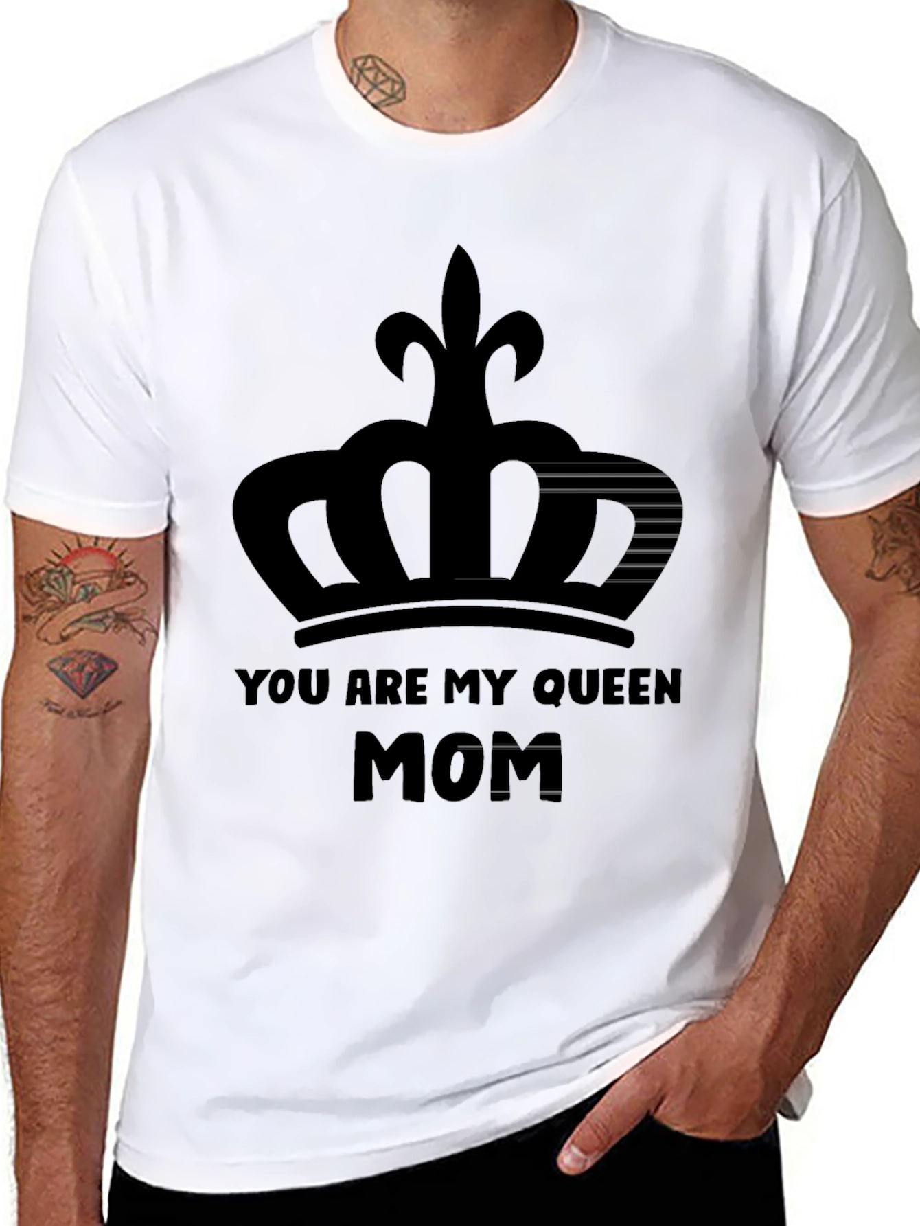Black You Are My Queen Mom Black Graphic T-Shirt view 8