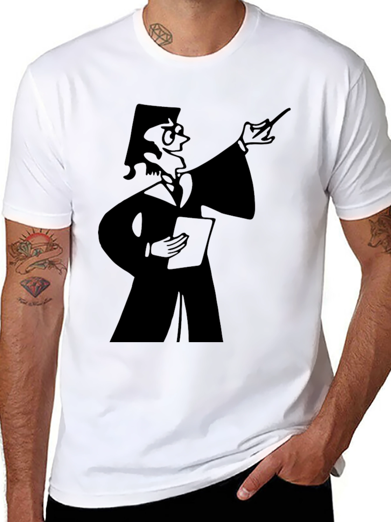 Professor Graphic Tee - Black Cotton T-Shirt - 8