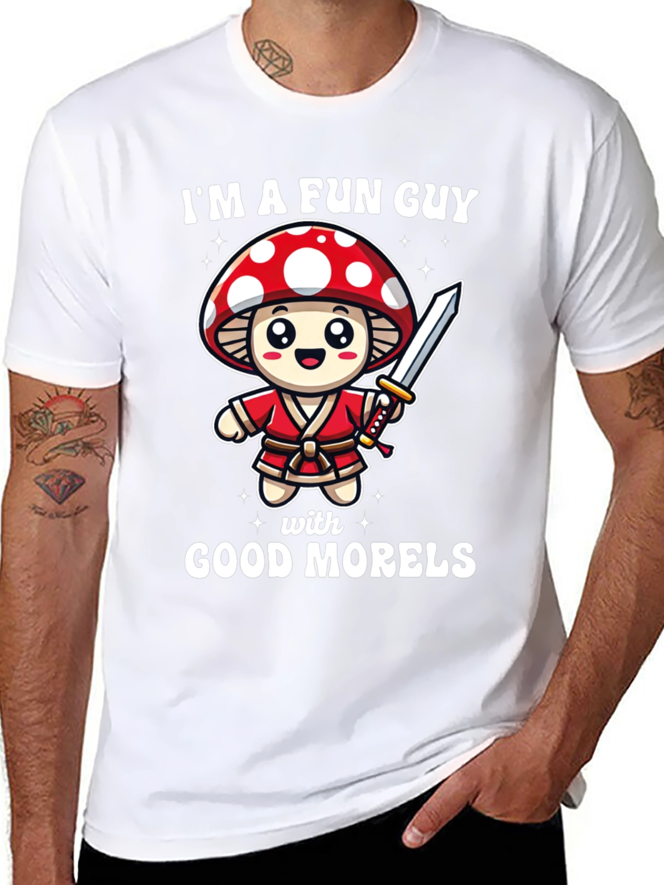Black I'm A Fun Guy Mushroom T-Shirt view 8