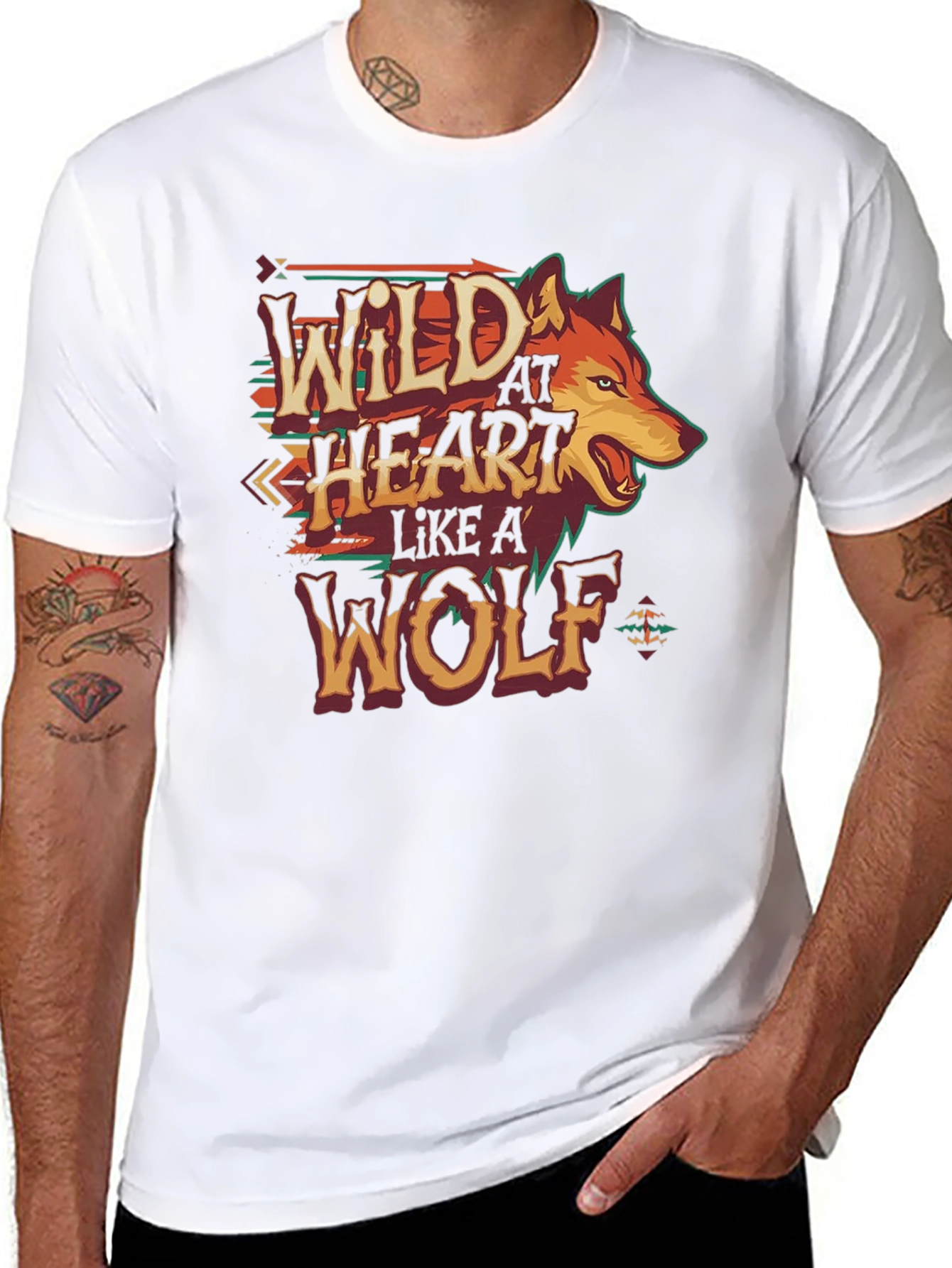 Black Wild at Heart Wolf Graphic T-Shirt view 8