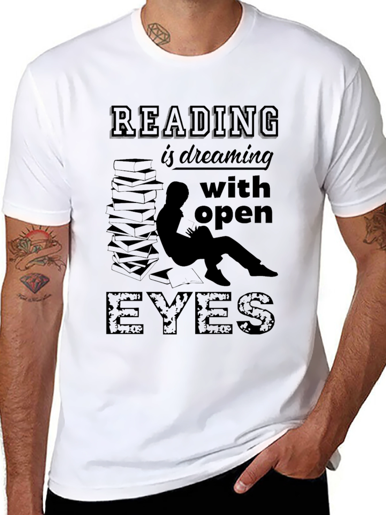 Black Reading is Dreaming T-Shirt view 8