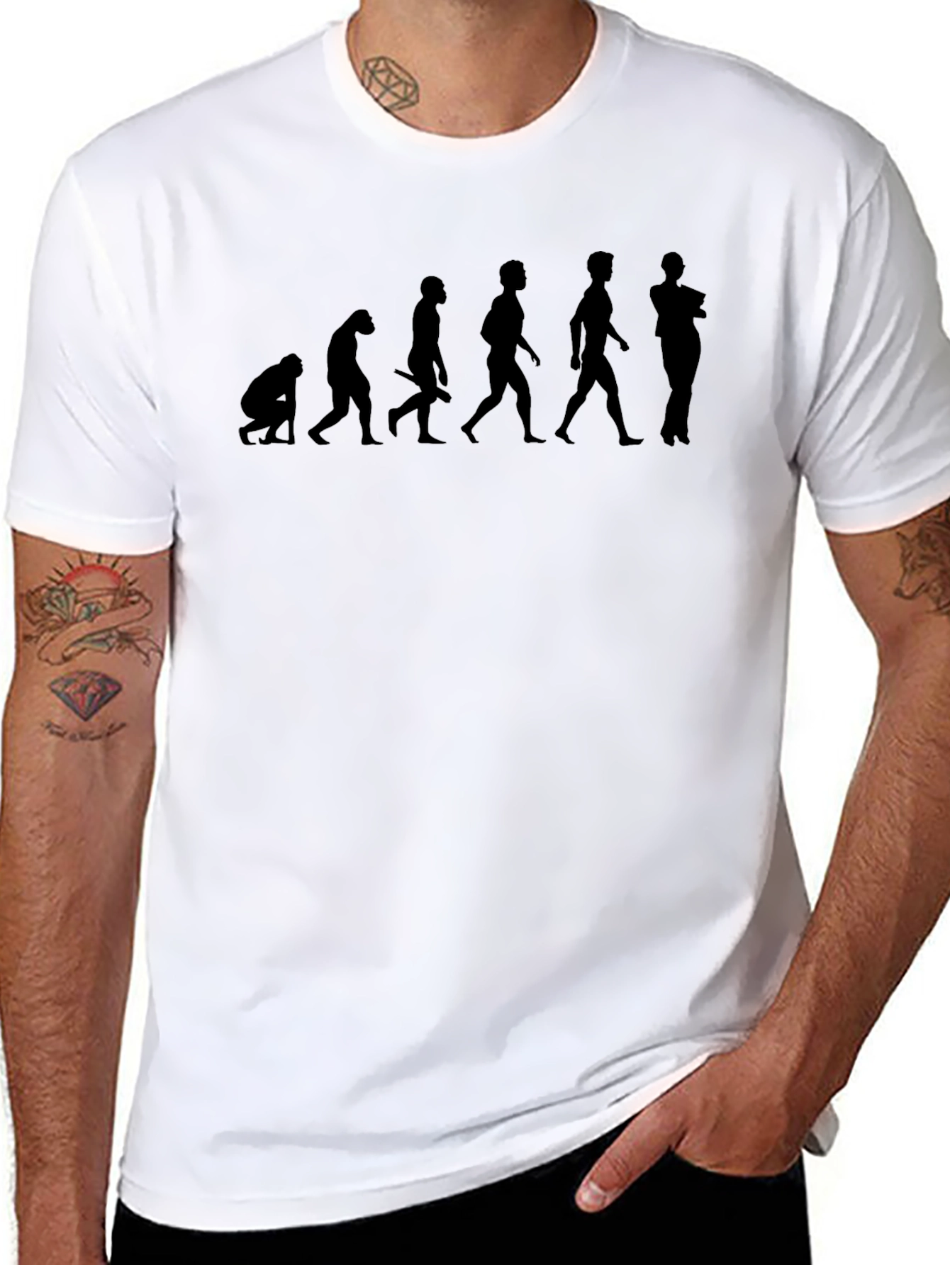 Black Evolution Graphic Tee - Black Cotton Short Sleeve view 8