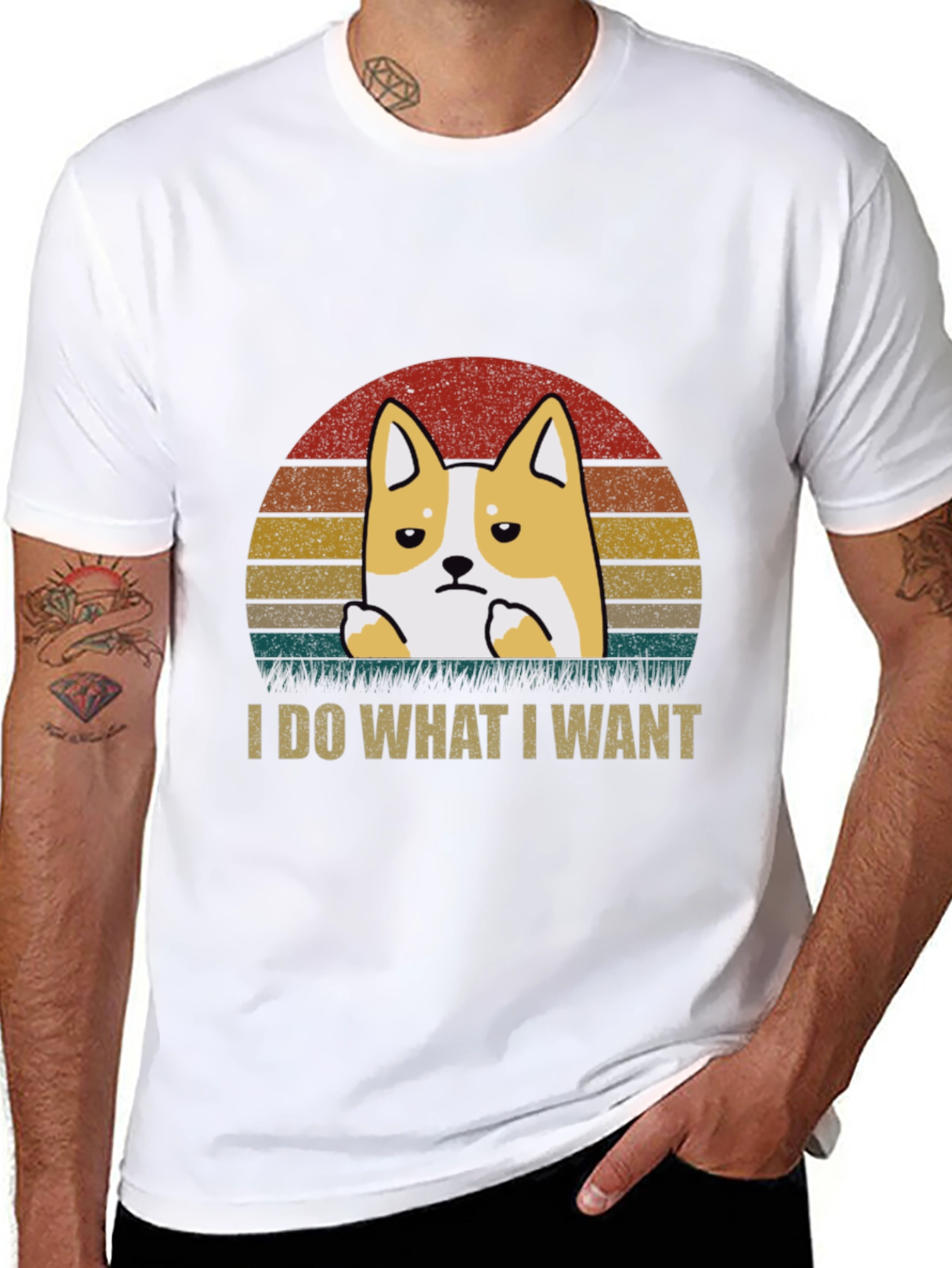 Black I Do What I Want Corgi T-Shirt view 8