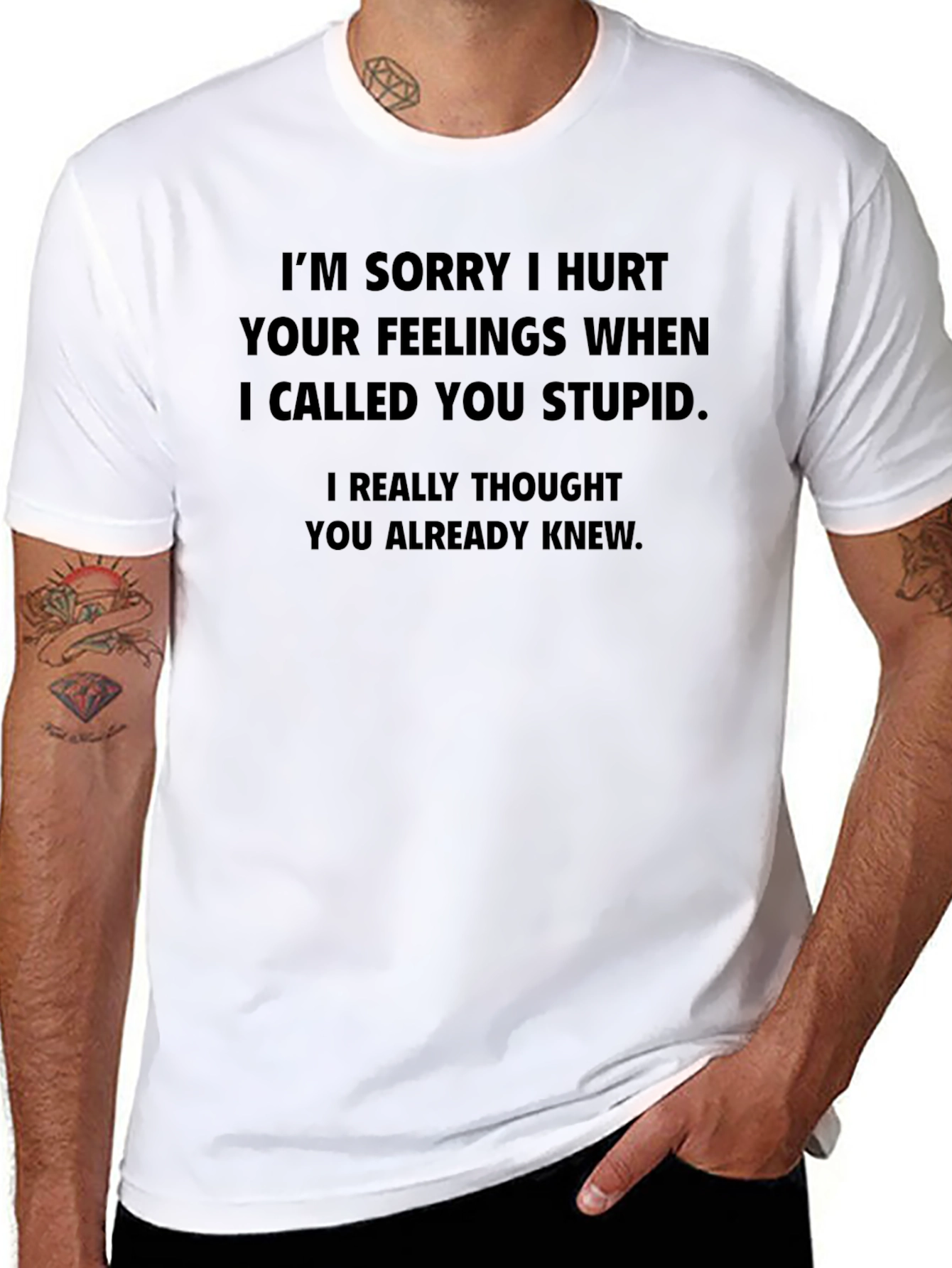 Black Sarcastic Apology T-Shirt - I Called You Stupid view 8