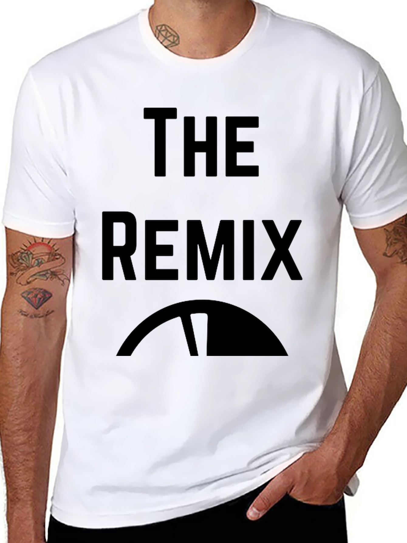 Black The Remix Graphic T-Shirt - Cool Casual Tee view 8