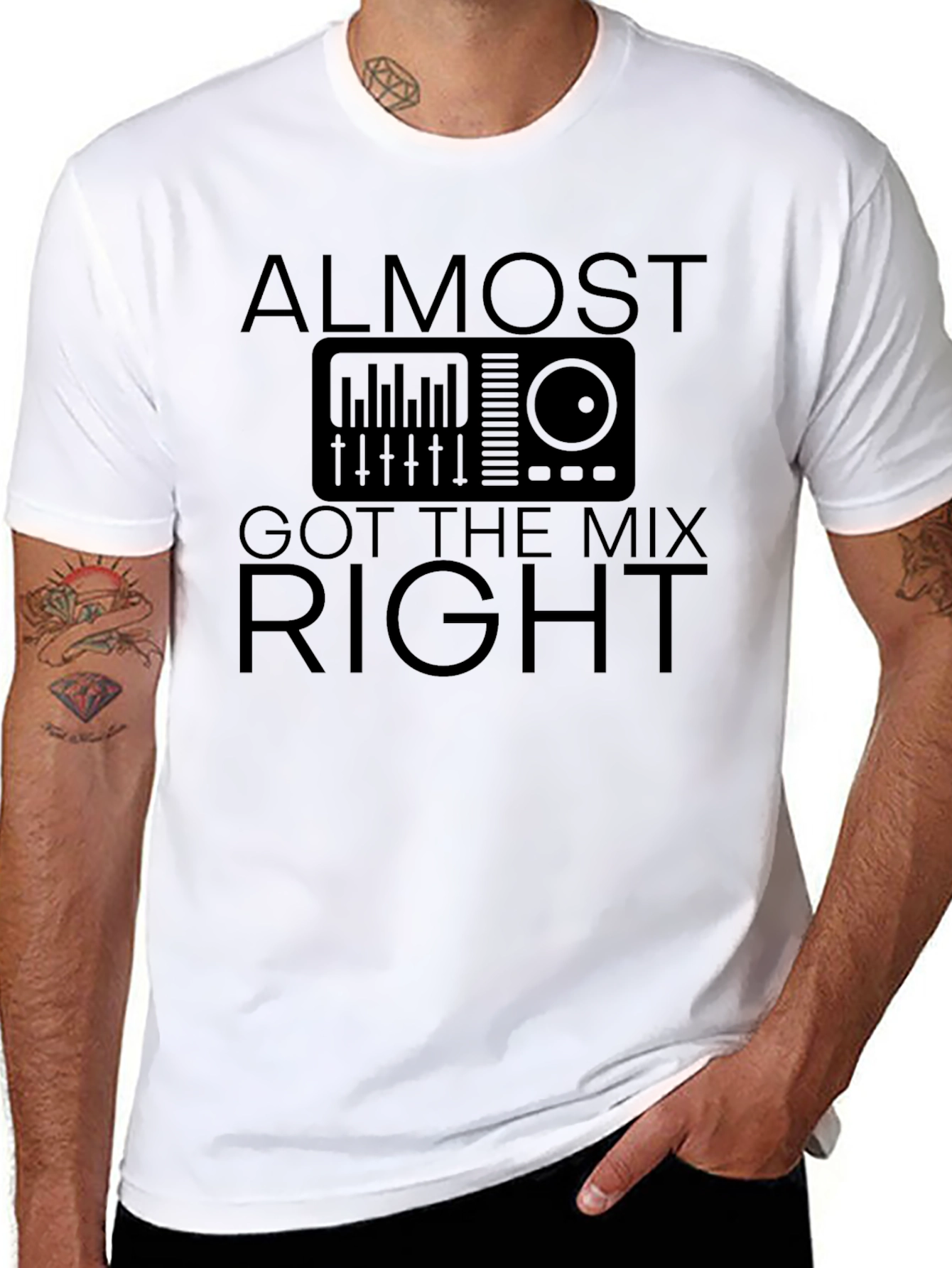 Black Almost Got the Mix Right DJ T-Shirt view 8