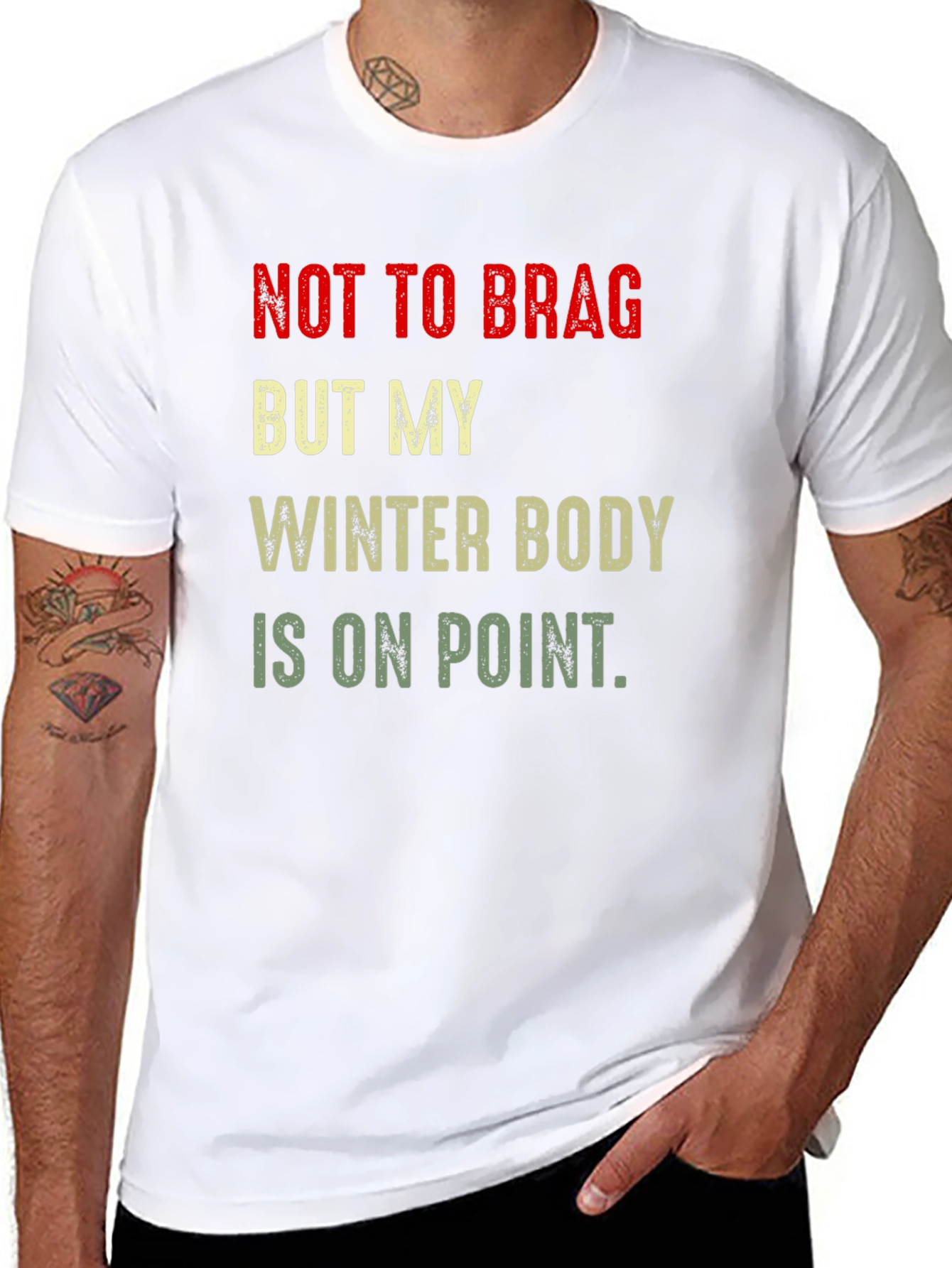 Black Winter Body On Point T-Shirt - Funny Graphic Tee view 8