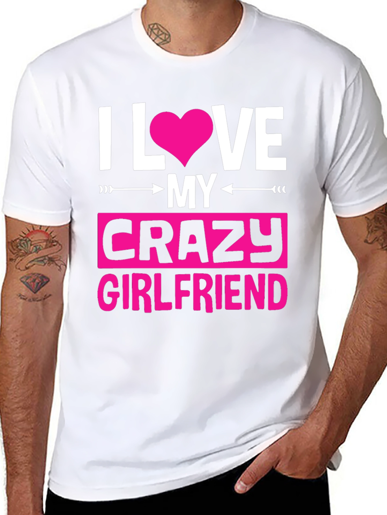 Black I Love My Crazy Girlfriend Graphic Tee view 8