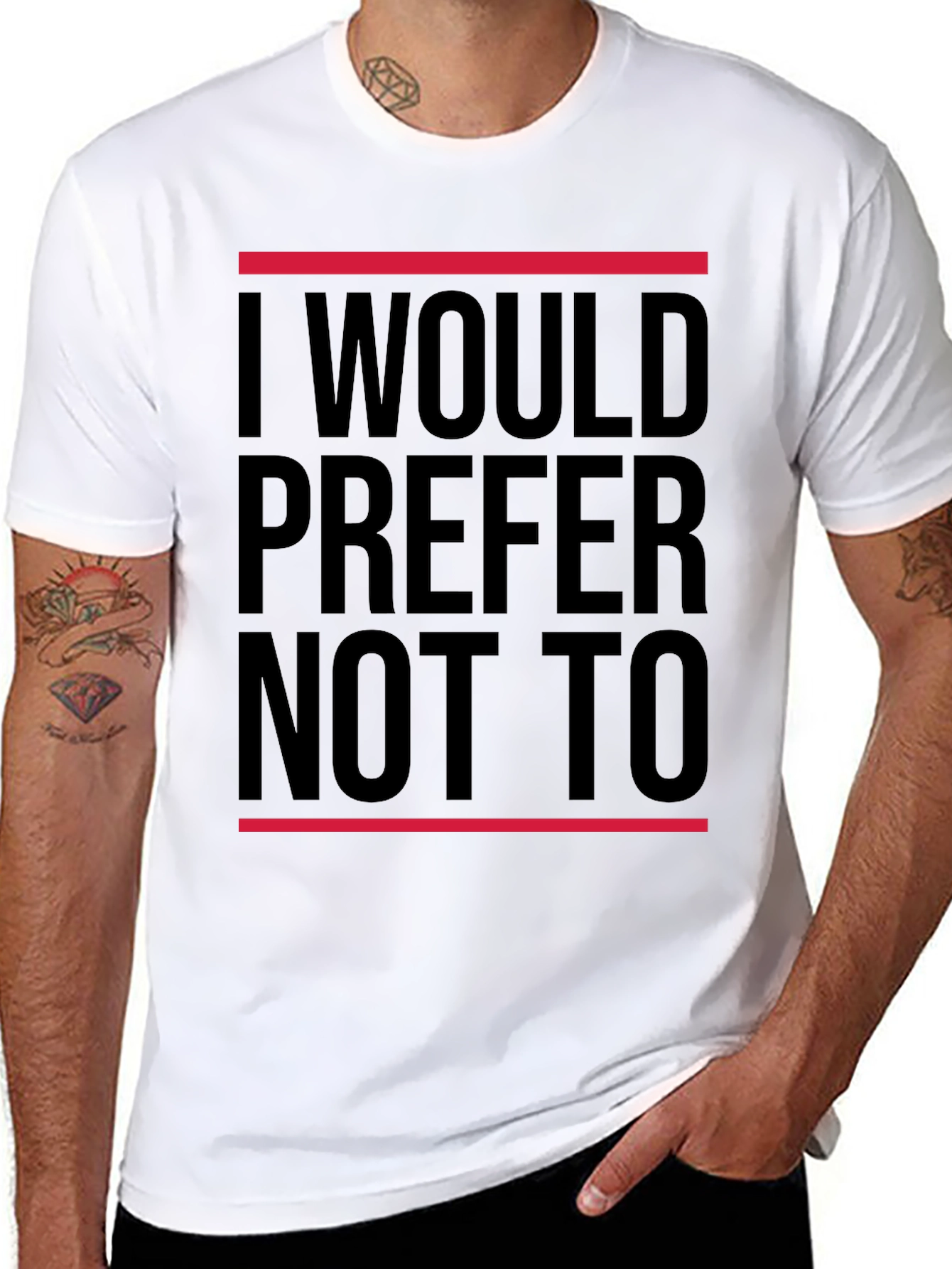 Black I Would Prefer Not To T-Shirt - Classic Black Tee view 8