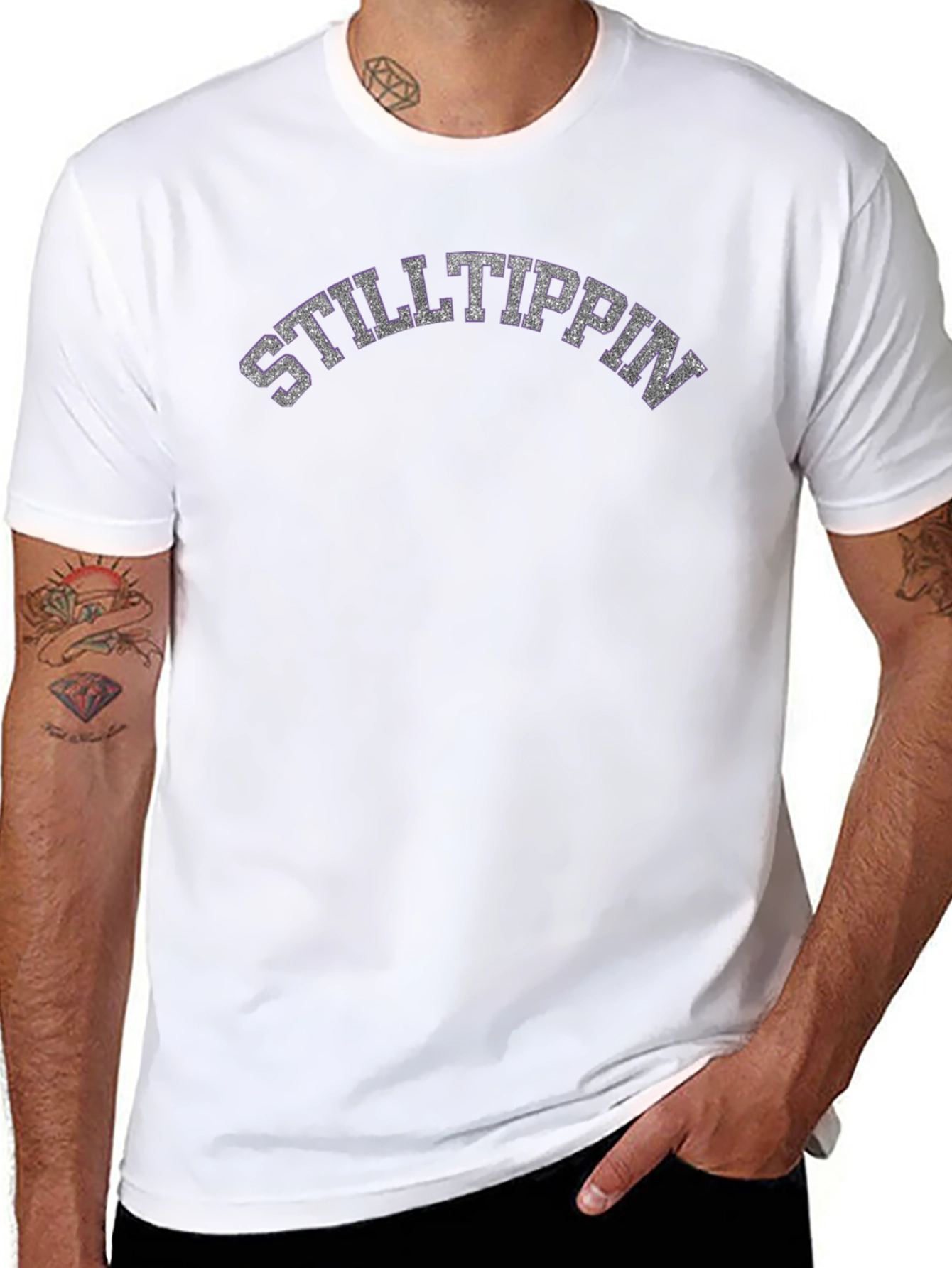 Black Still Tippin' Graphic Tee - Black Cotton Blend view 8
