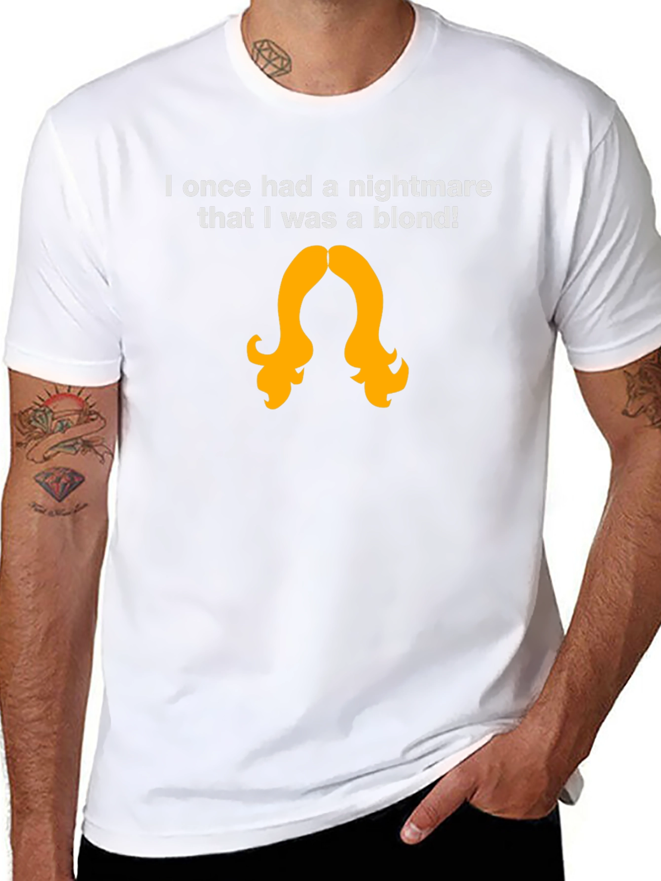 Black Nightmare Blonde T-Shirt - Funny Graphic Tee for Brunettes view 8