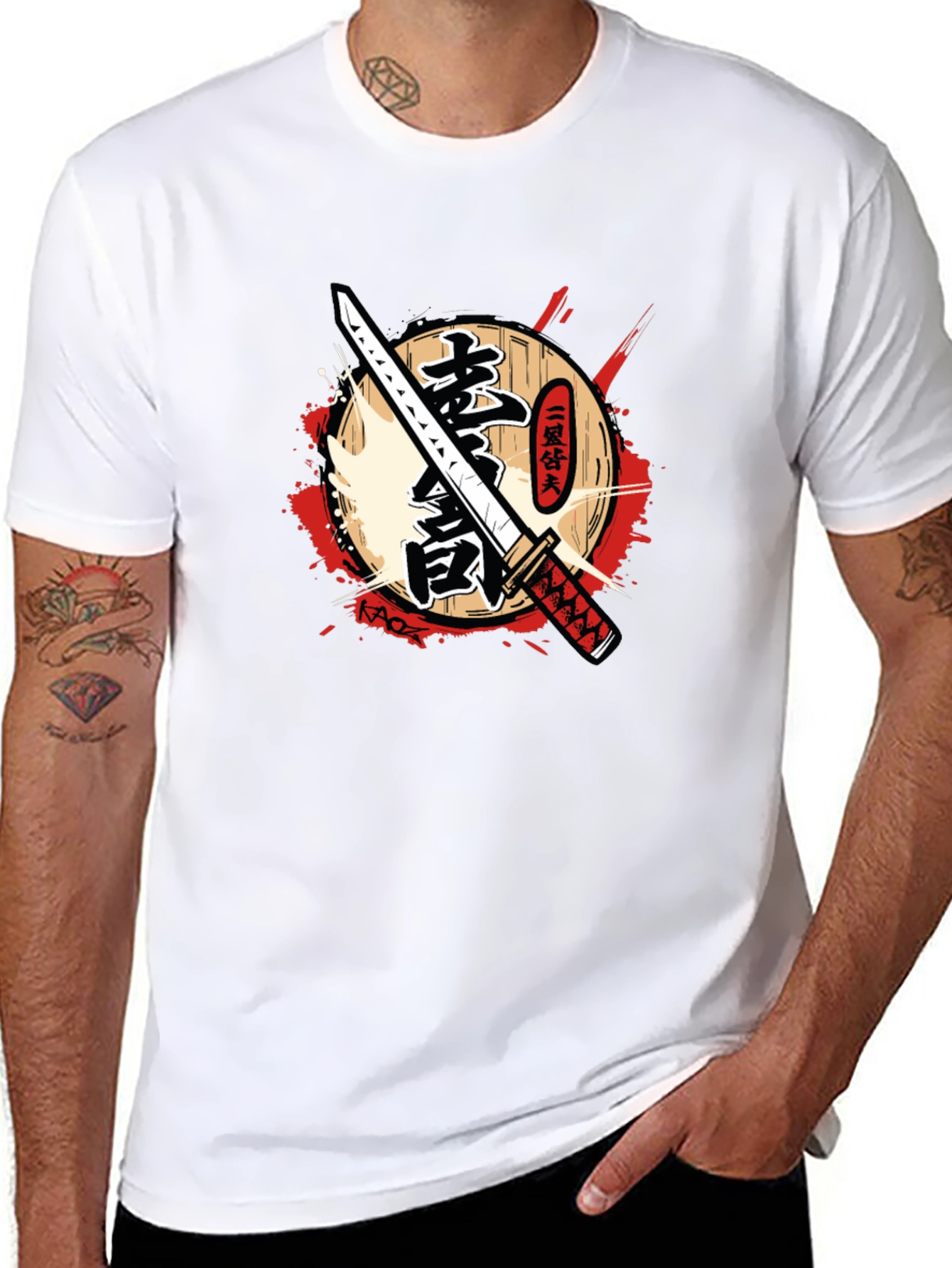 Black Samurai Katana Graphic T-Shirt view 8