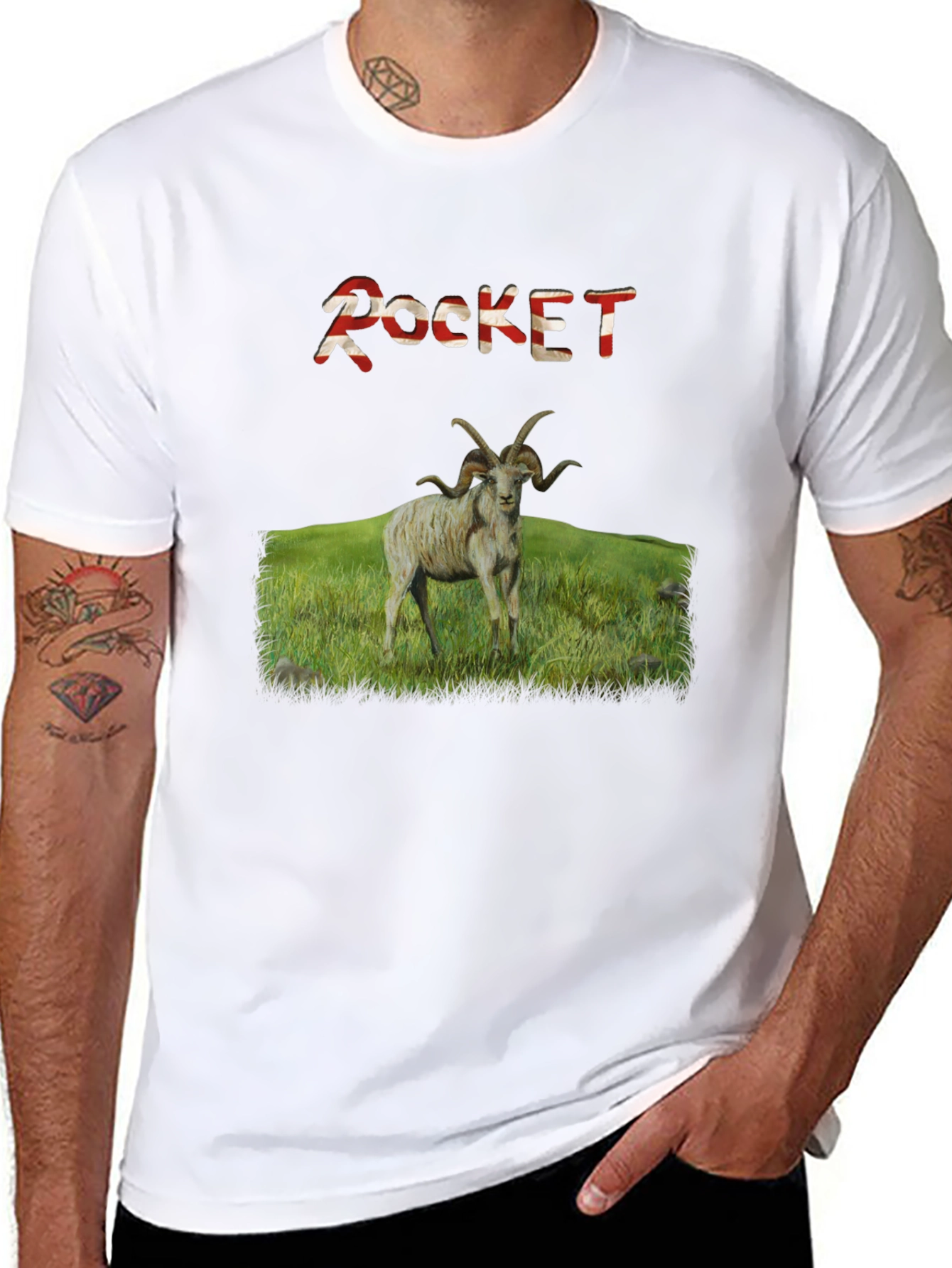 Black Rocket Ram Graphic T-Shirt - Premium Cotton Blend view 8