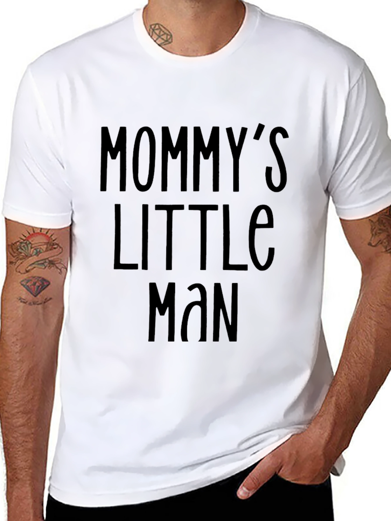 Black Mommy's Little Man Black Tee view 8