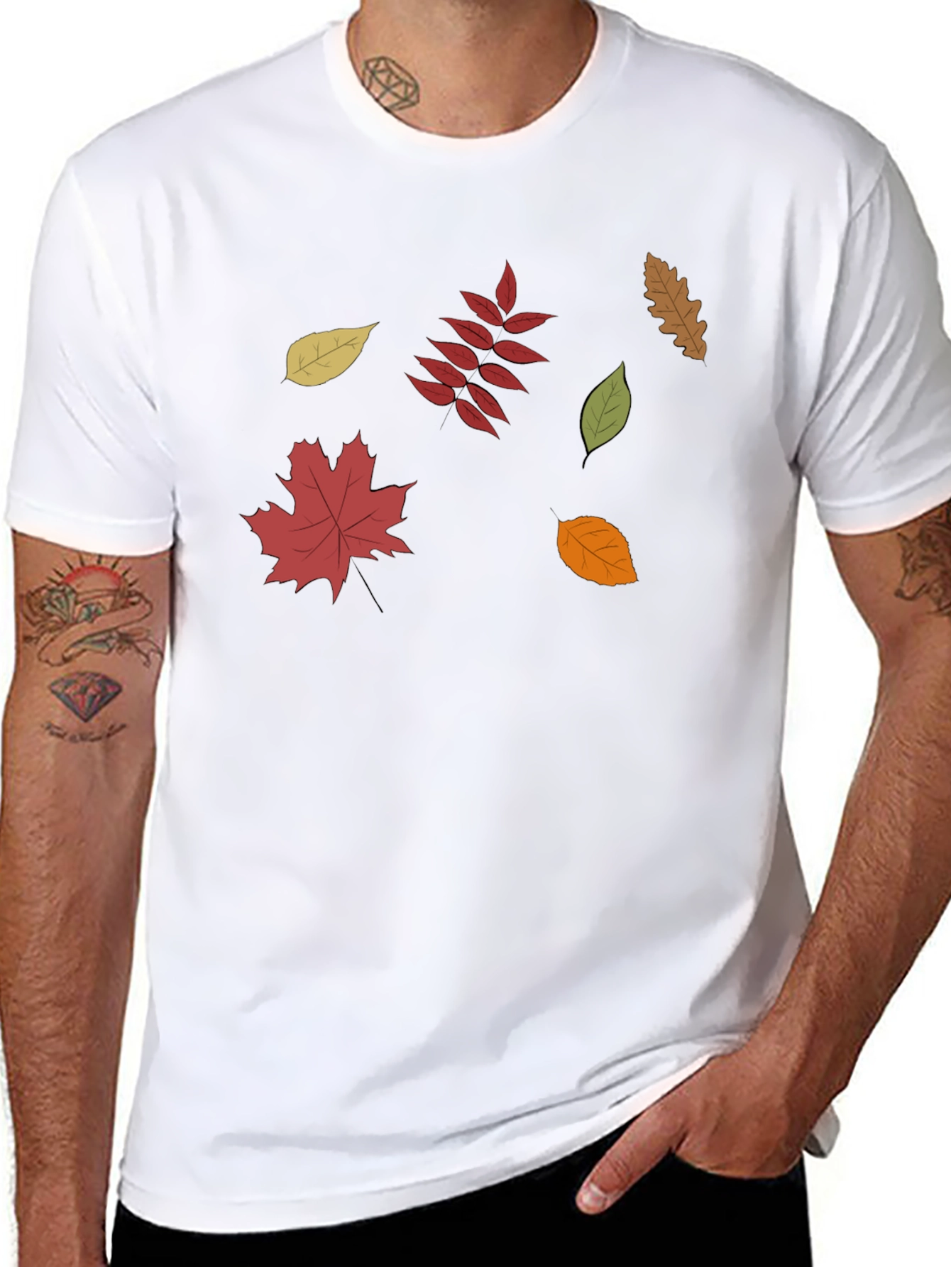 Fall Leaves Graphic Tee - Stylish Autumn Design - 8