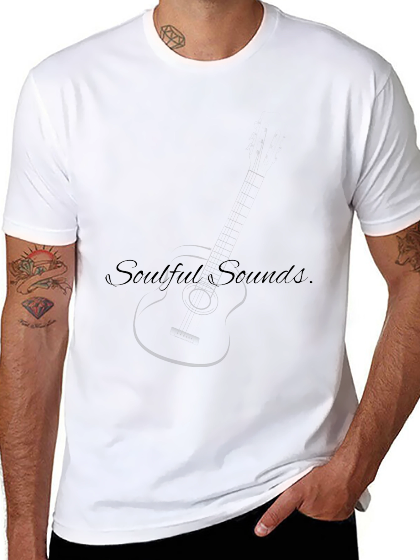 Black Soulful Sounds Black T-Shirt - Music Lover Tee view 8